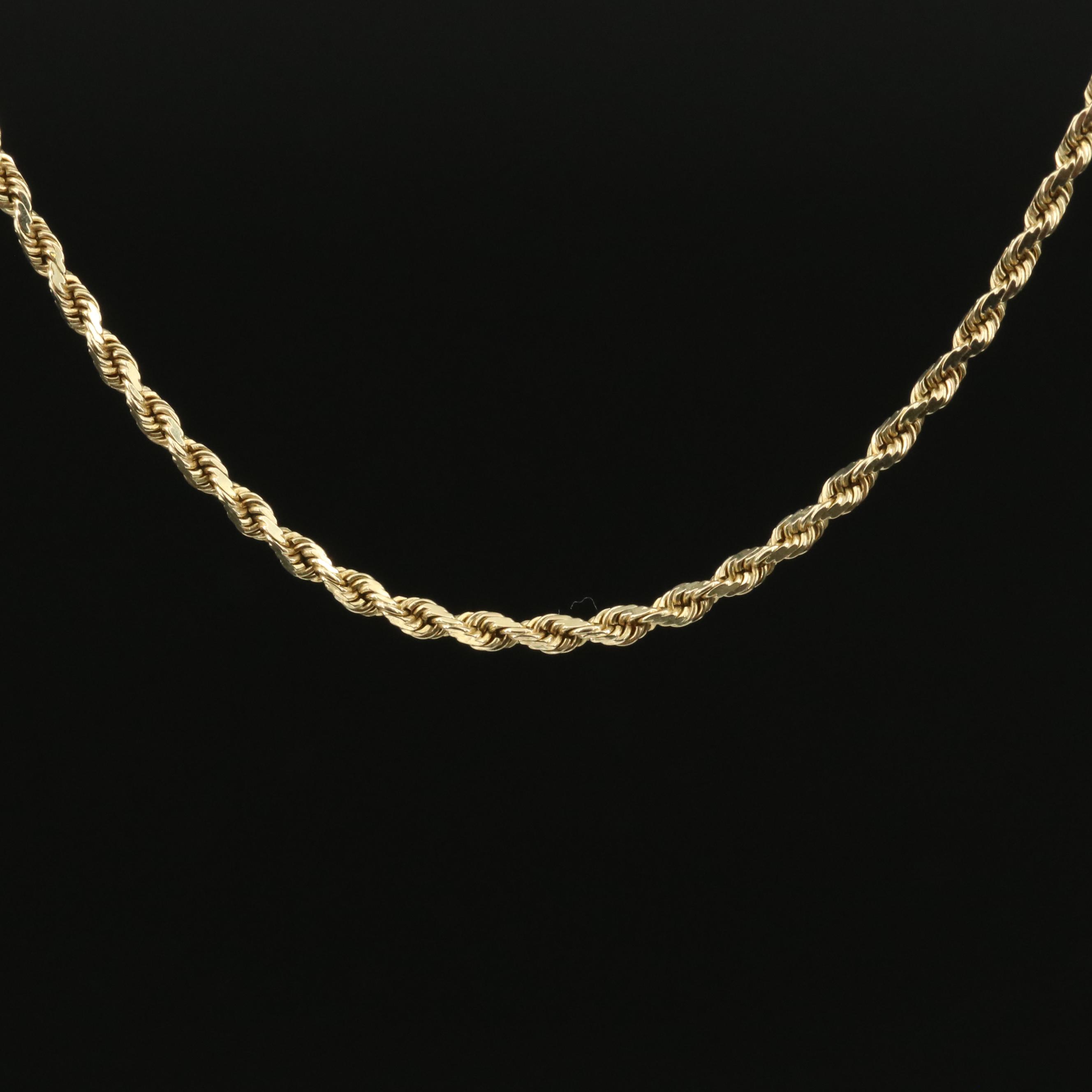 14K Rope Chain Necklace