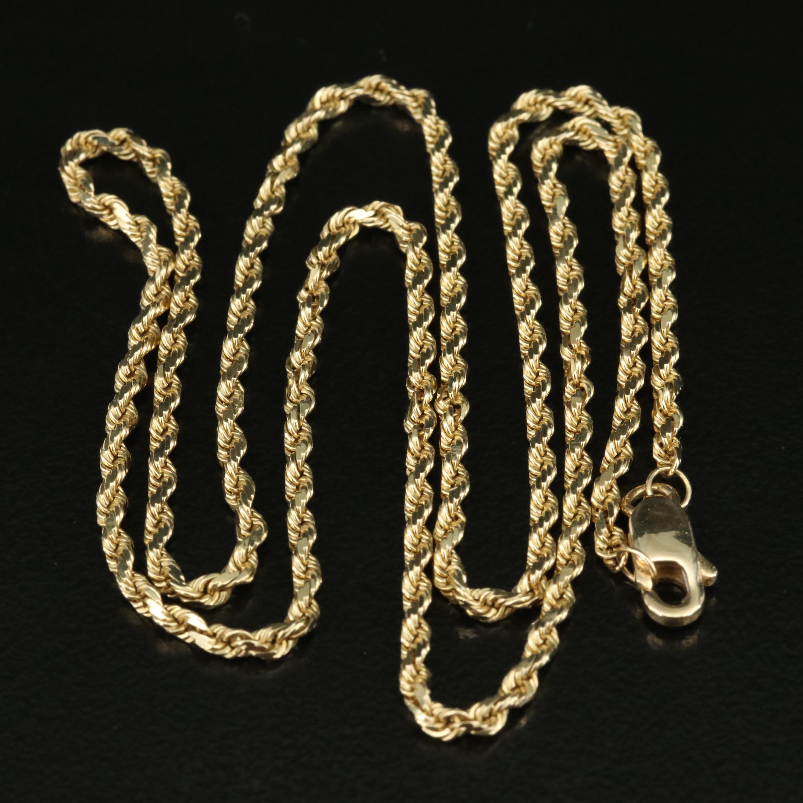 14K Rope Chain Necklace