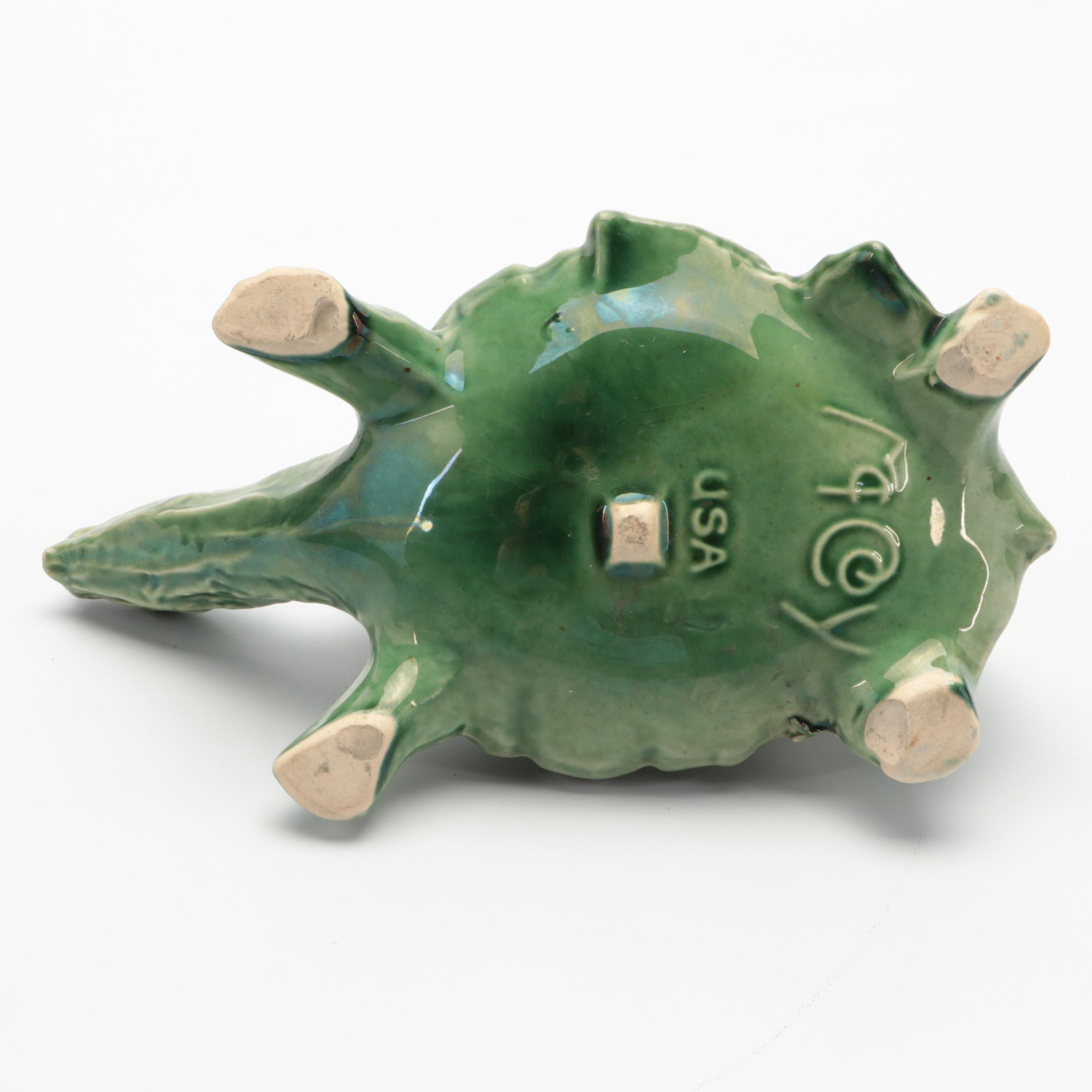 McCoy Pottery Glazed Ceramic Turtle Watering Can with Other Planters