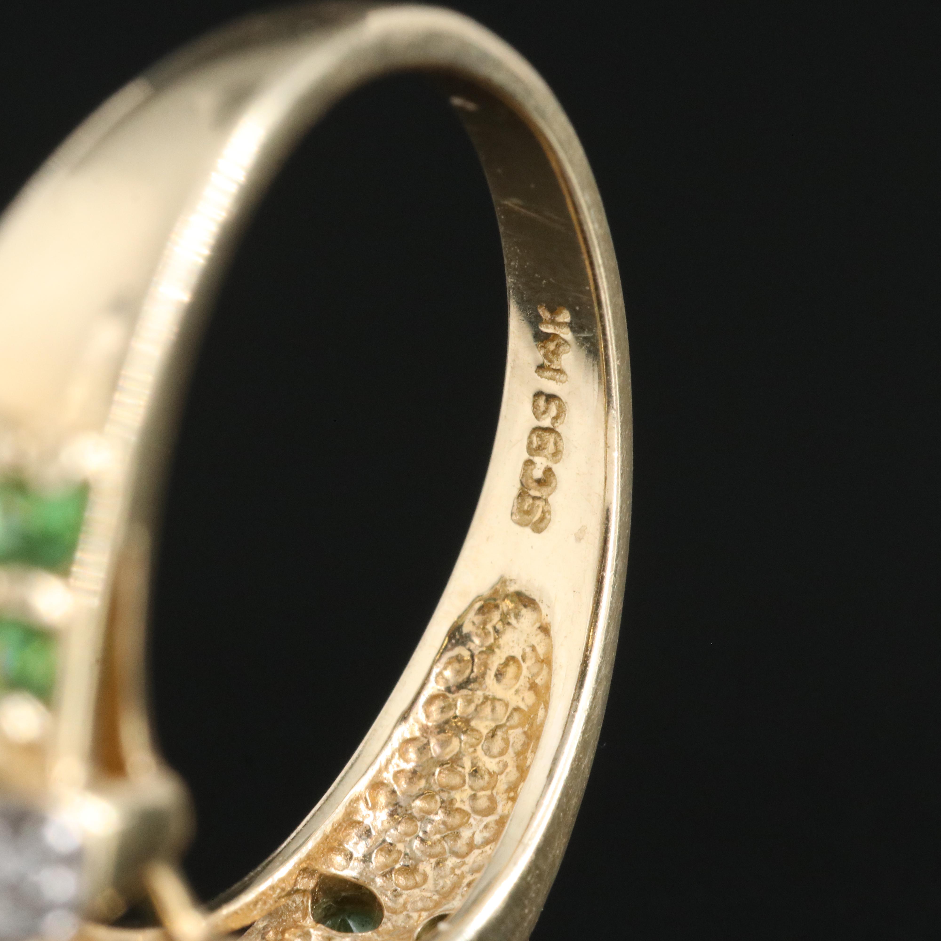 14K Fluorite, Tsavorite and Diamond Ring