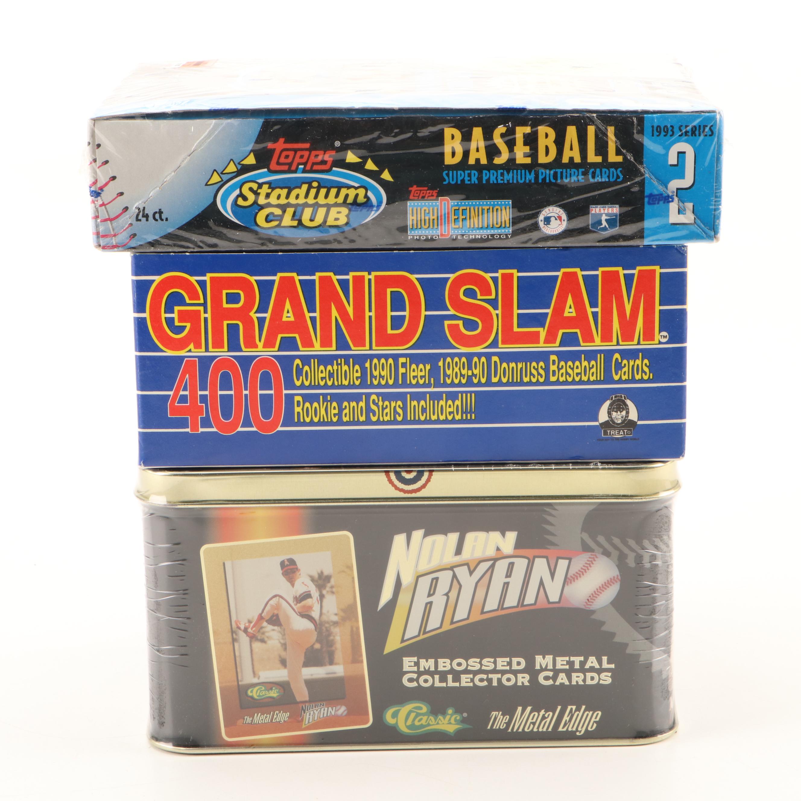 1993 Sealed Stadium Club Box, with Nolan Ryan Set, and More Baseball Cards