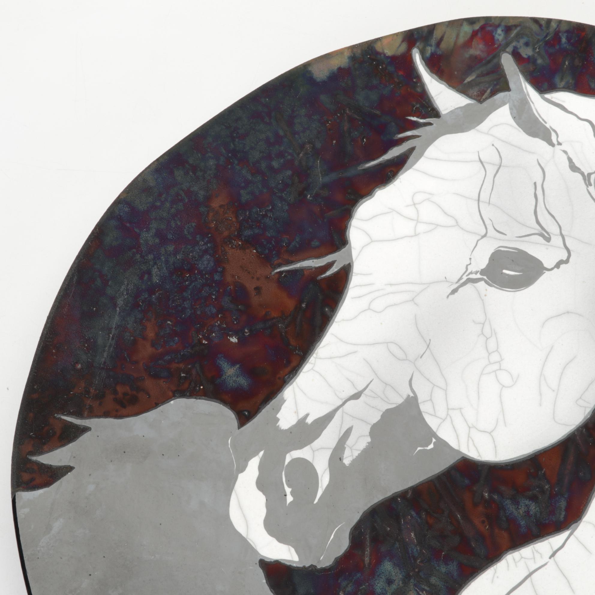 Artist Signed Studio Art Pottery Wall Charger