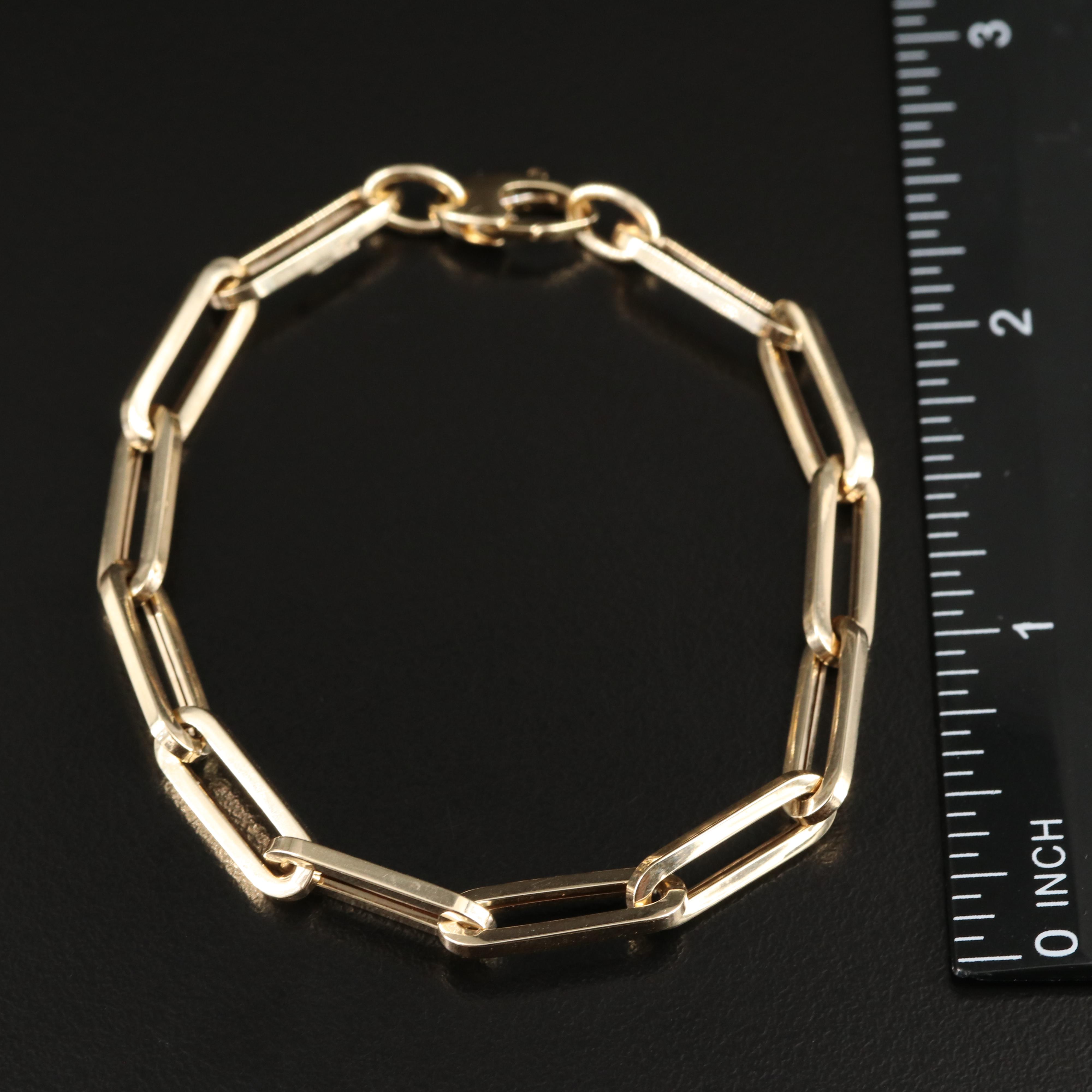 Italian 14K Paper Clip Chain Bracelet