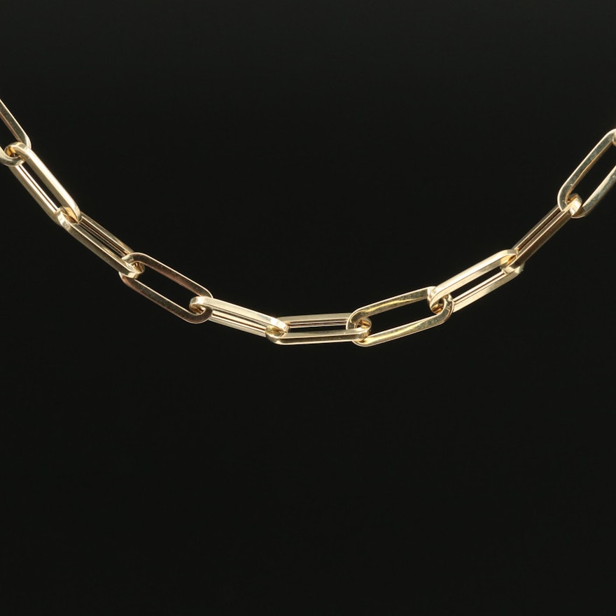 14K Paper Clip Chain Necklace