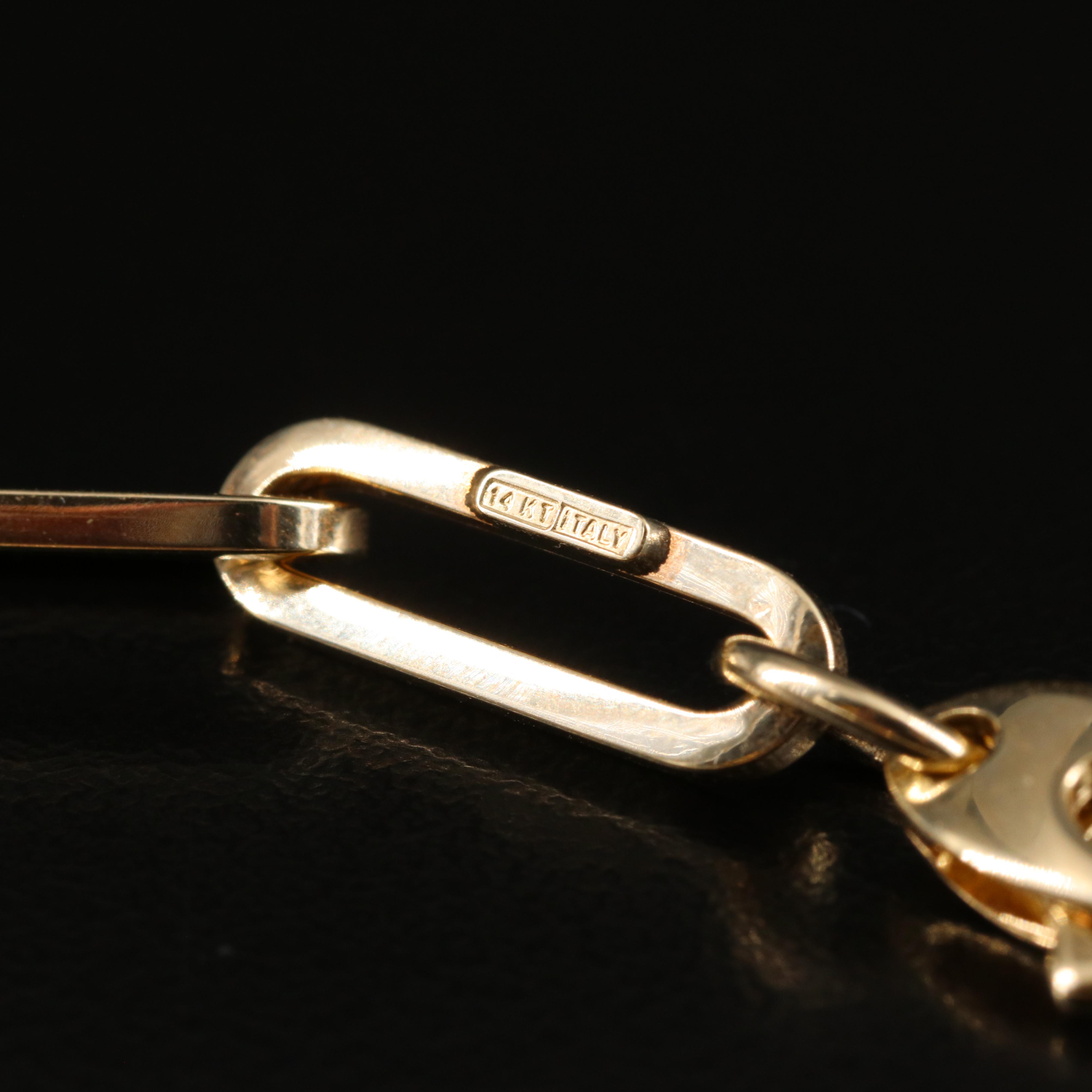 Italian 14K Paper Clip Chain Bracelet