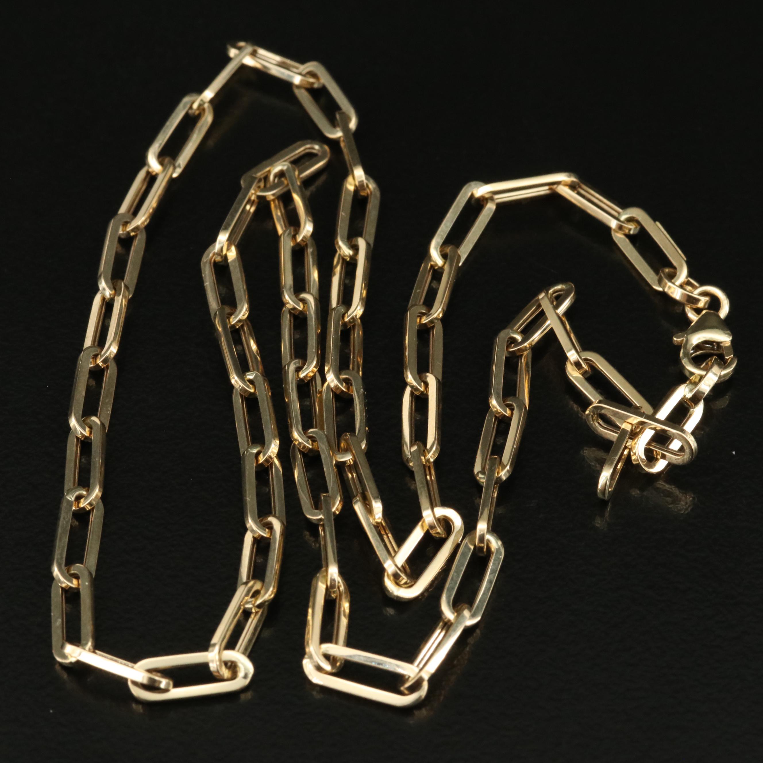 14K Paper Clip Chain Necklace