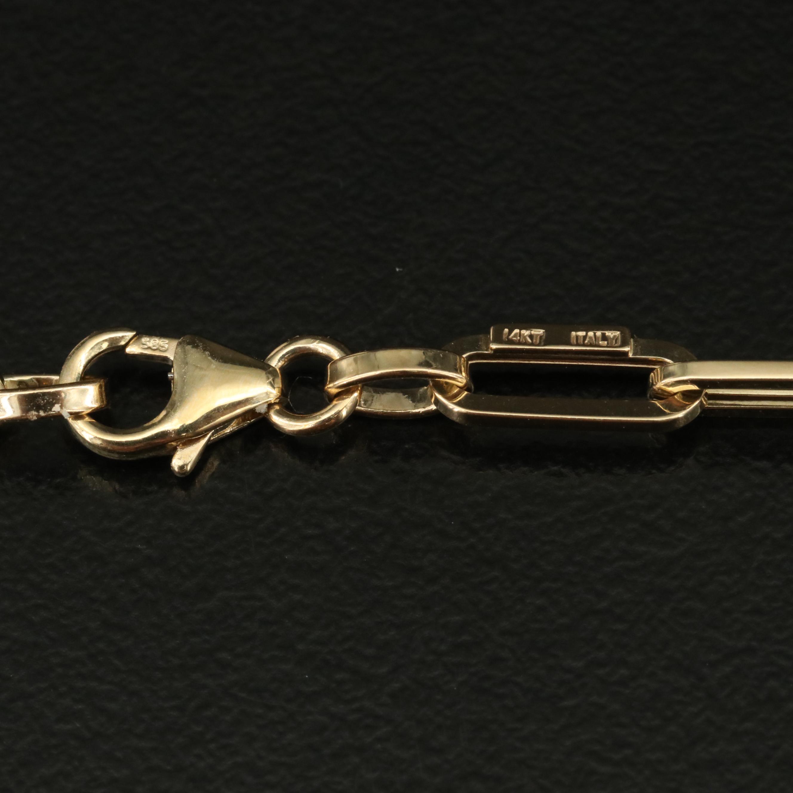 14K Paper Clip Chain Necklace