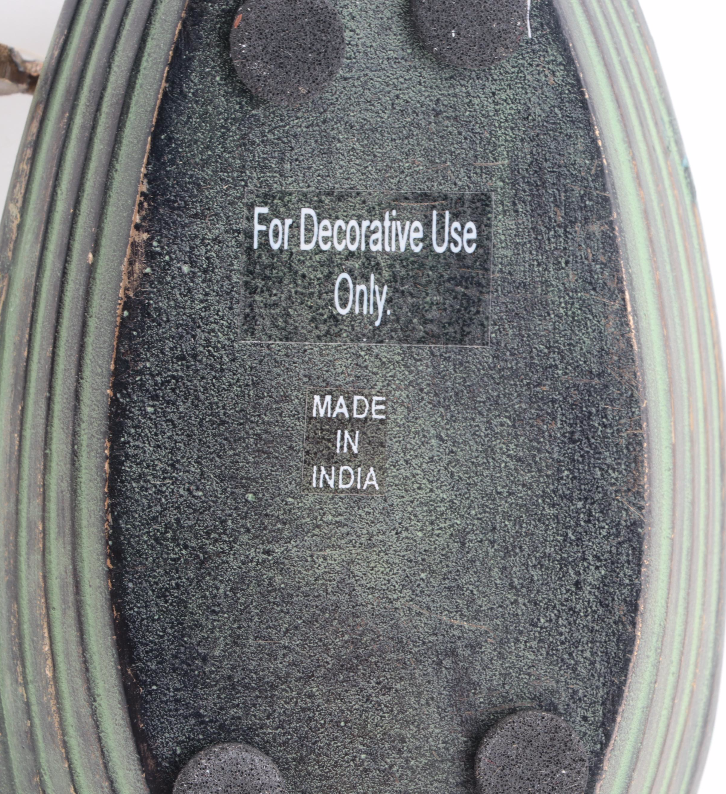 Patinated Cast Metal Rabbit in Rowboat Trinket Dish