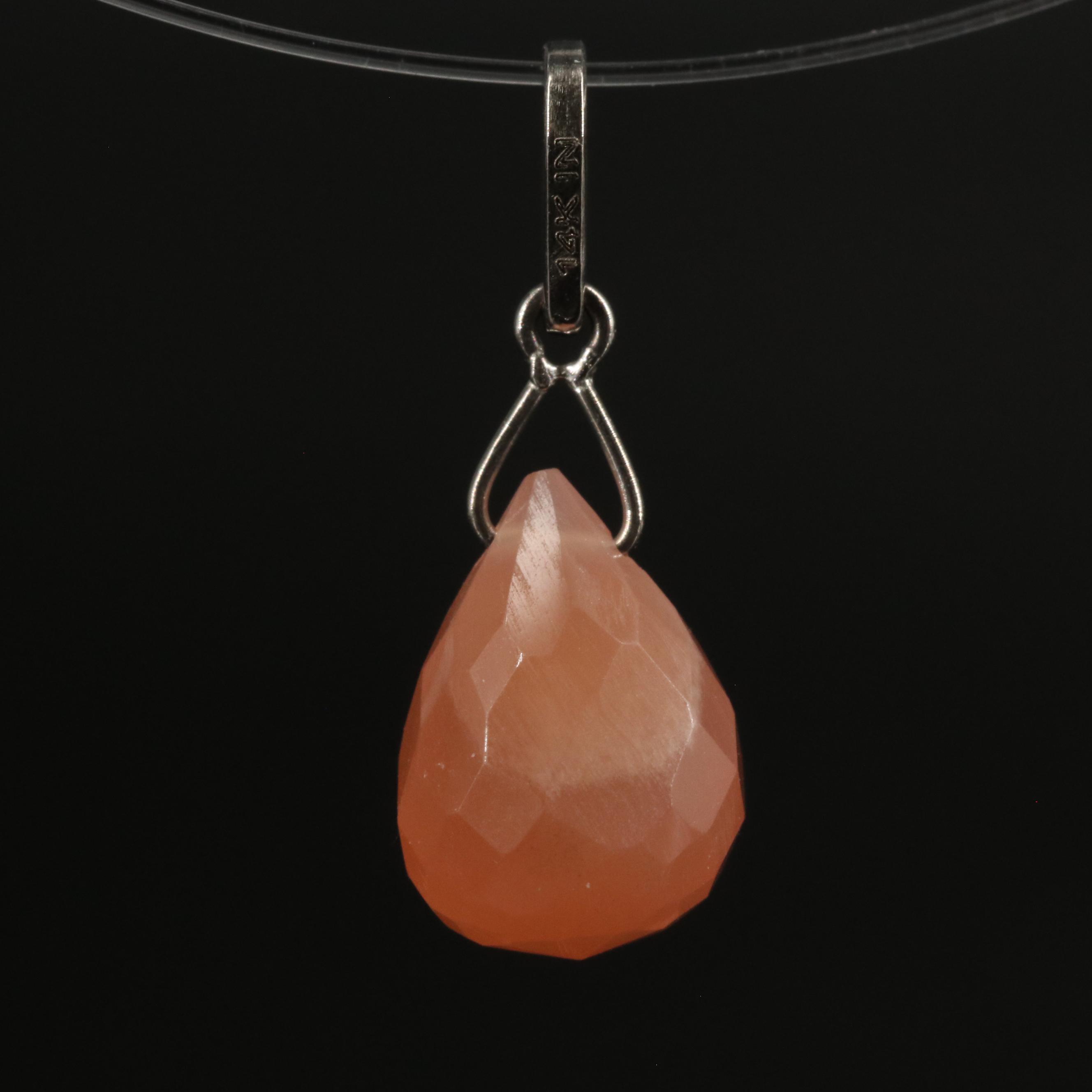 14K Moonstone Pendant