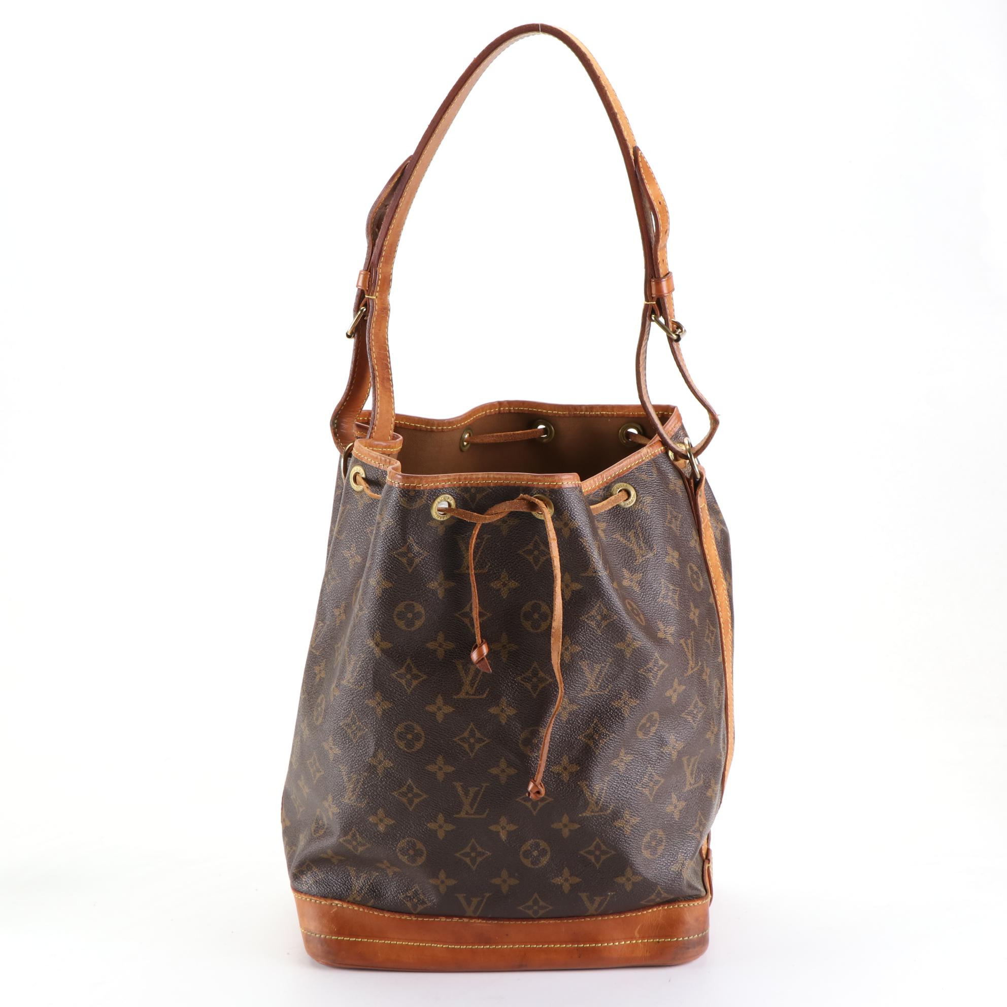 Louis Vuitton Noé Drawstring Bucket Bag in Monogram Canvas and Vachetta Leather