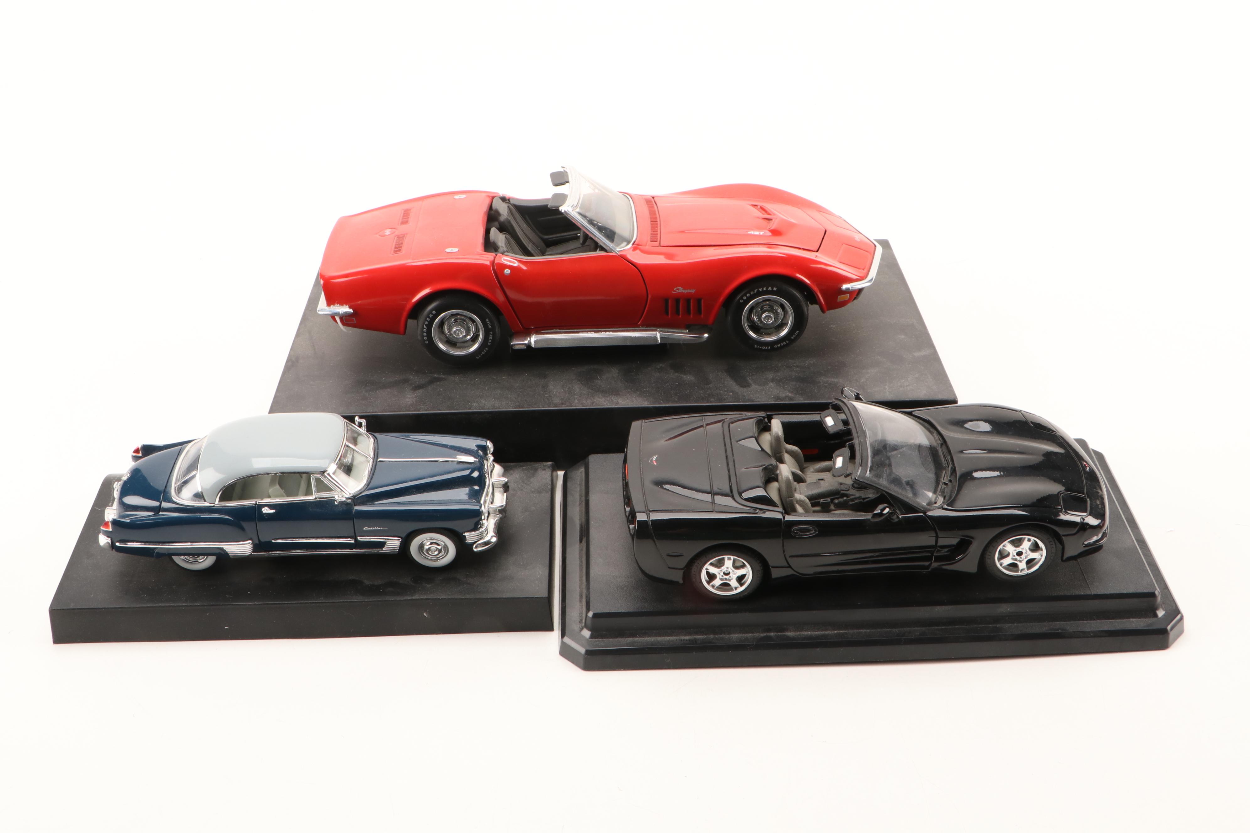 1969 Corvette Convertible, 1964 Ford Mustang with Other Diecast and Model Cars