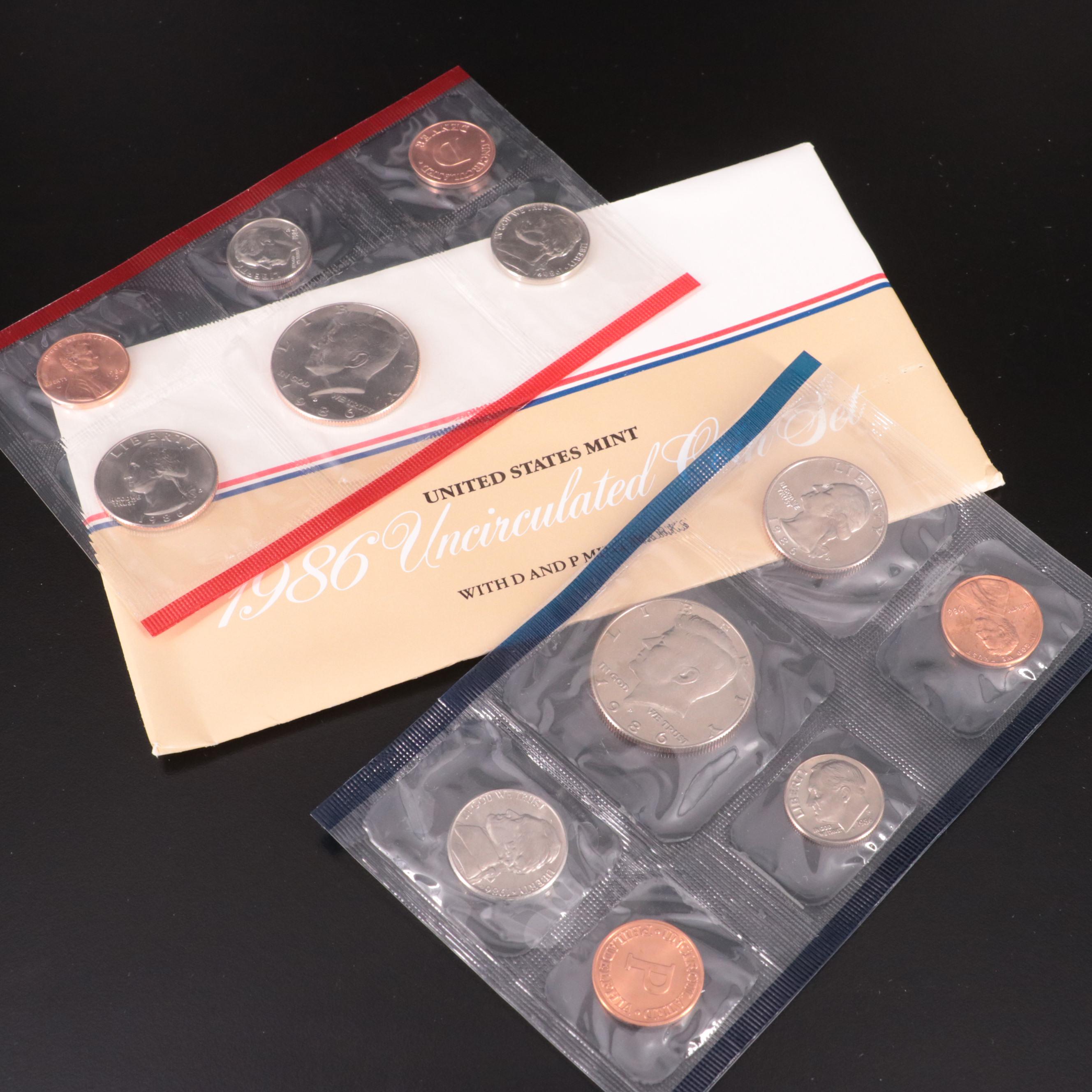 Ten Different United States Mint Sets, 1975–1986