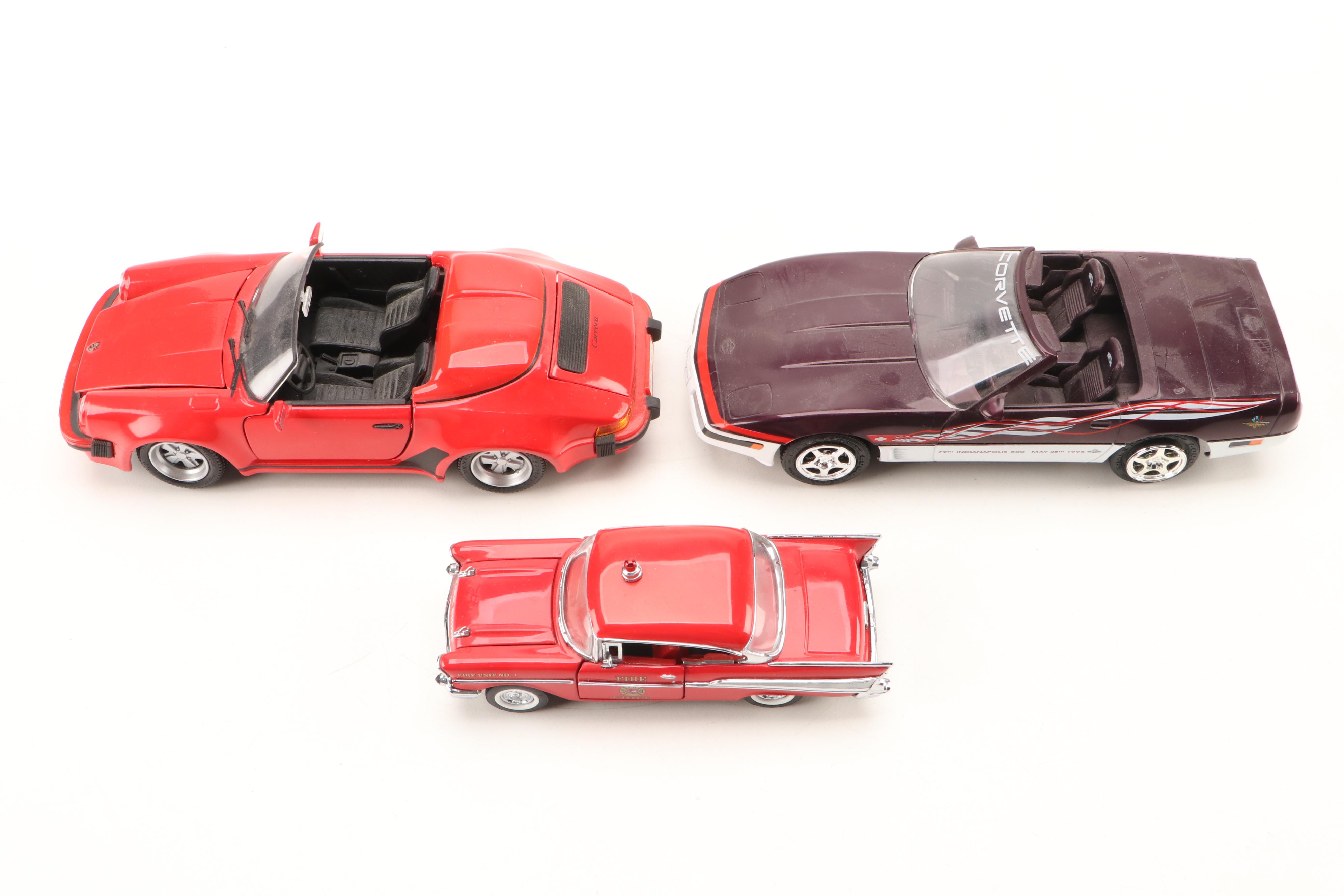 1969 Corvette Convertible, 1964 Ford Mustang with Other Diecast and Model Cars