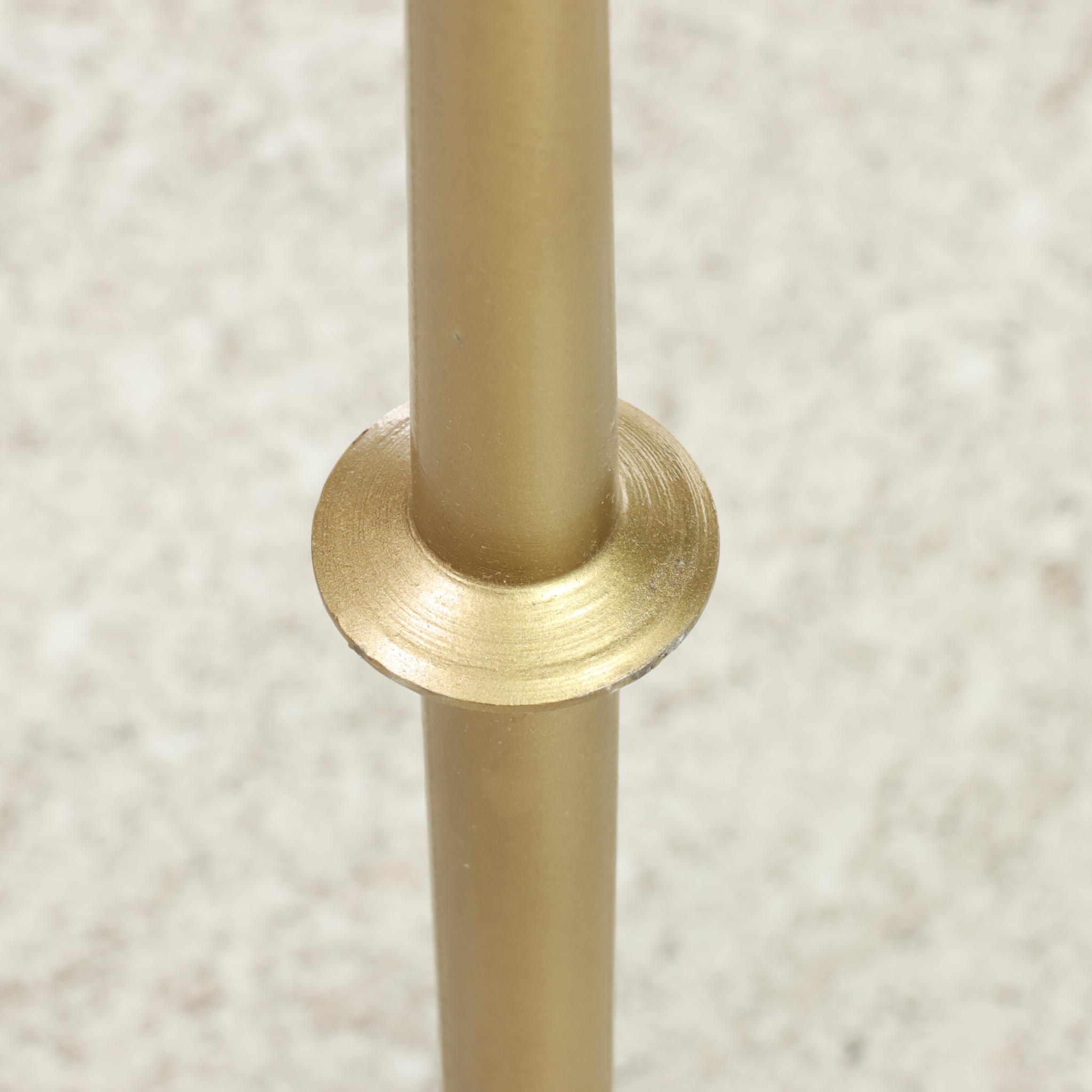 Contemporary White Marble Top Gold Tone Metal Console Table