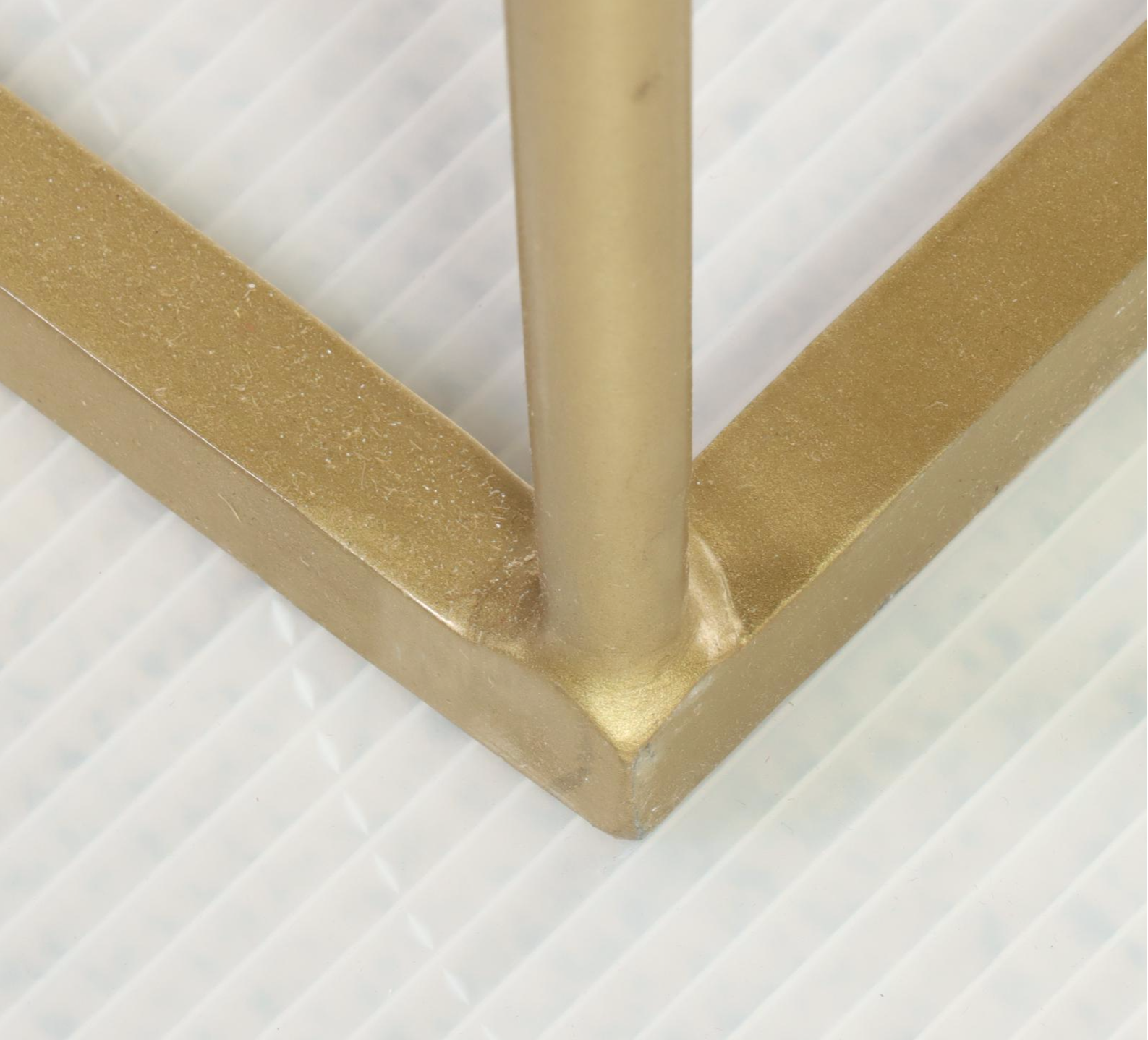 Contemporary White Marble Top Gold Tone Metal Console Table