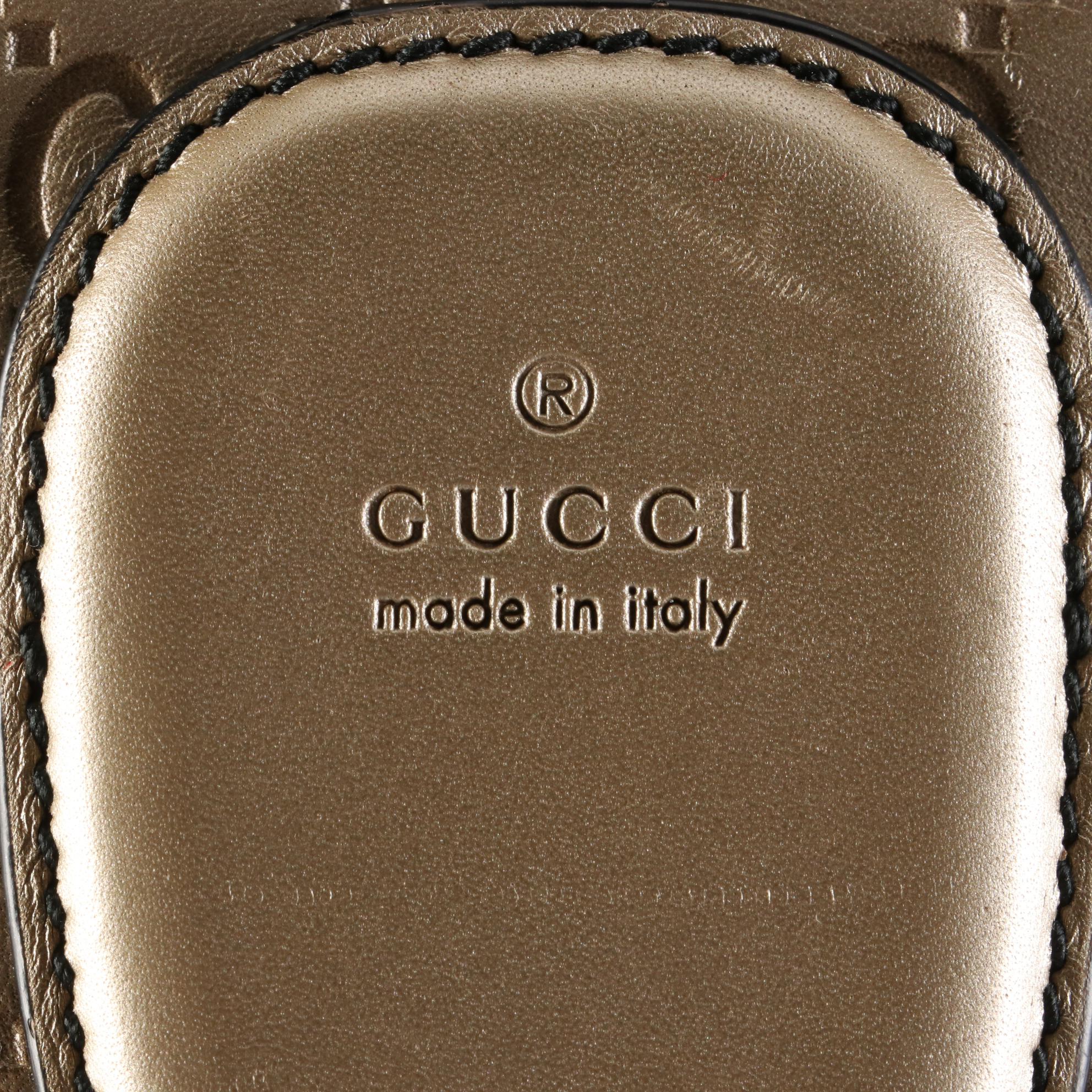 Gucci Emily Shoulder Bag with Tassels in Metallic Guccissima Leather