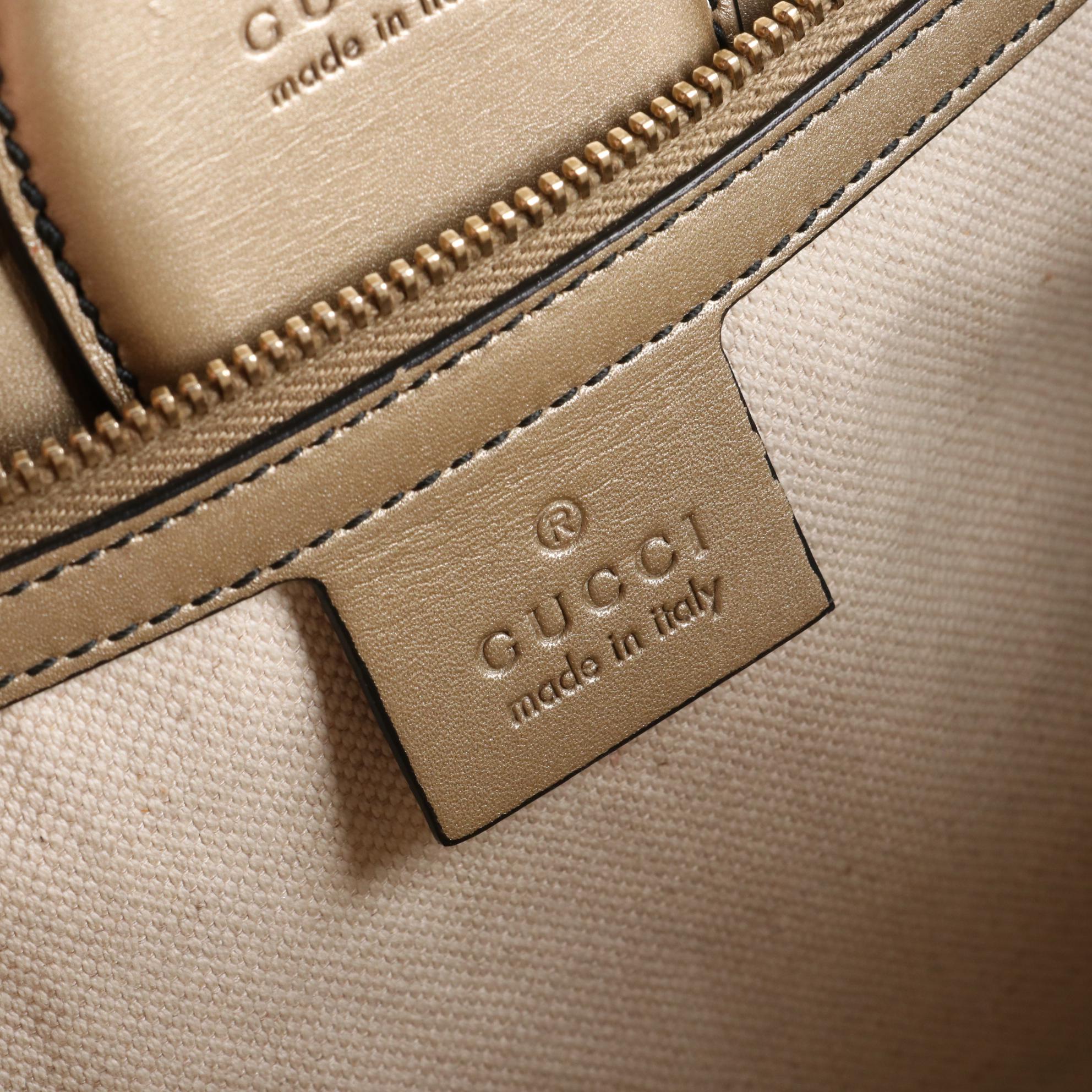 Gucci Emily Shoulder Bag with Tassels in Metallic Guccissima Leather