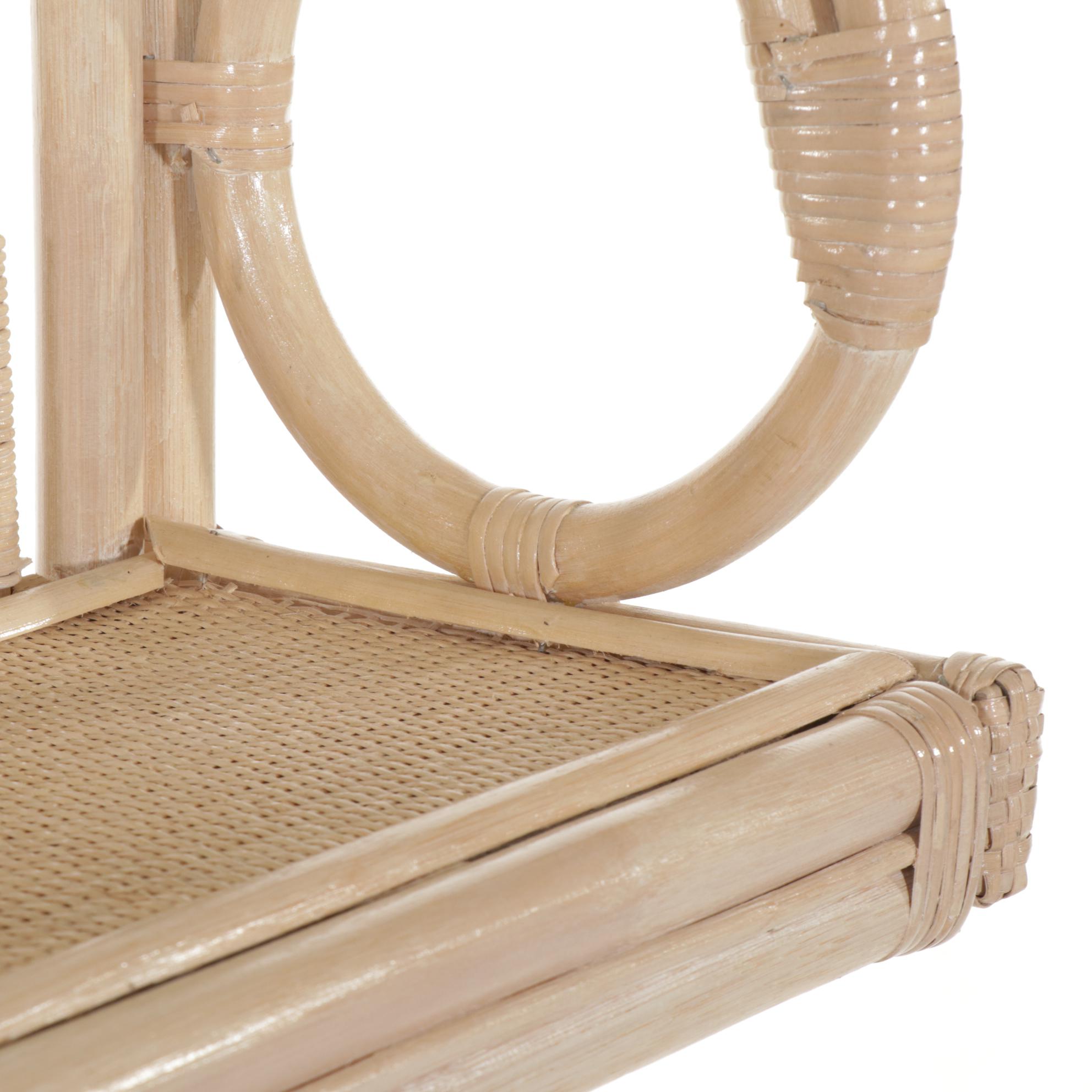 Cerused Finish Rattan Étagère