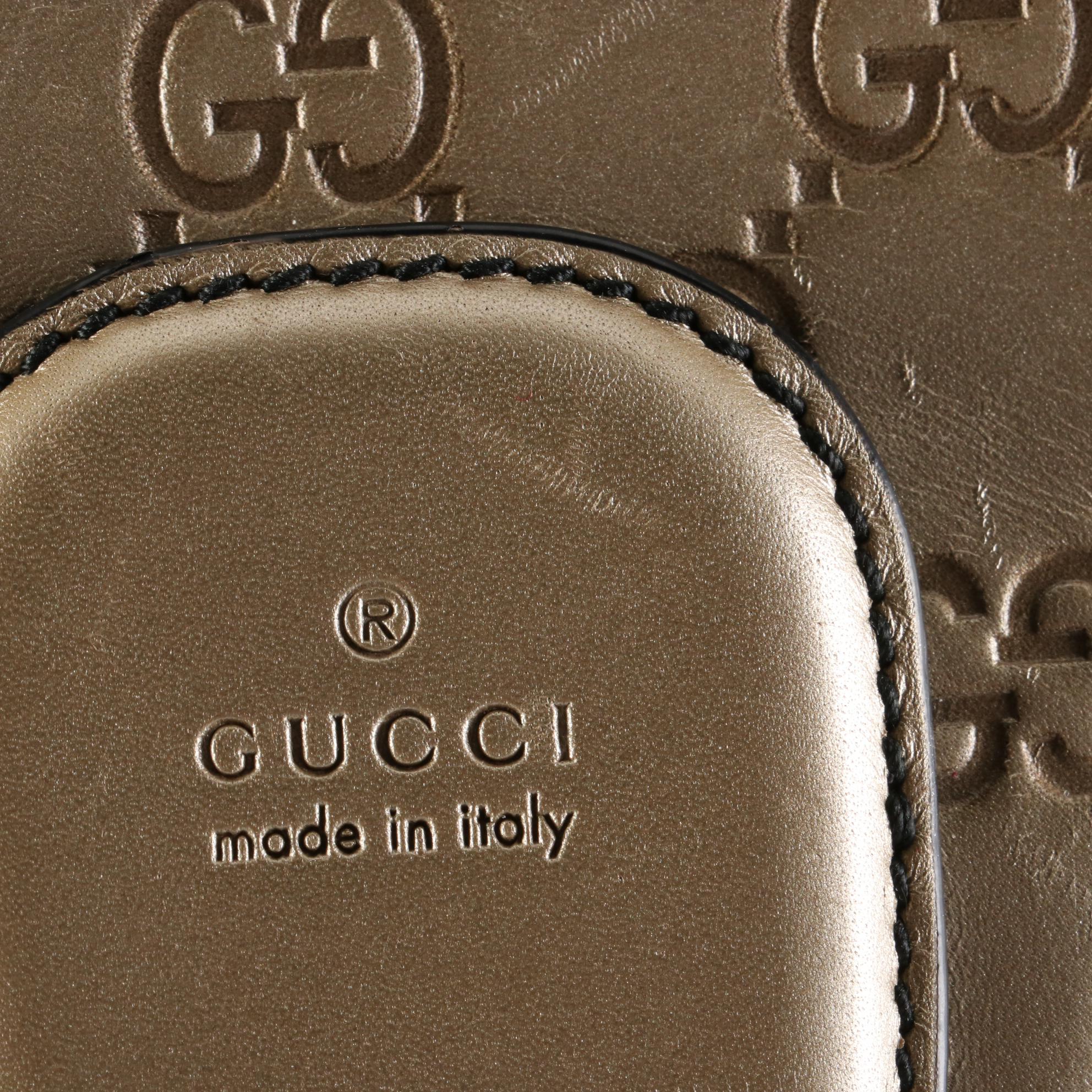 Gucci Emily Shoulder Bag with Tassels in Metallic Guccissima Leather