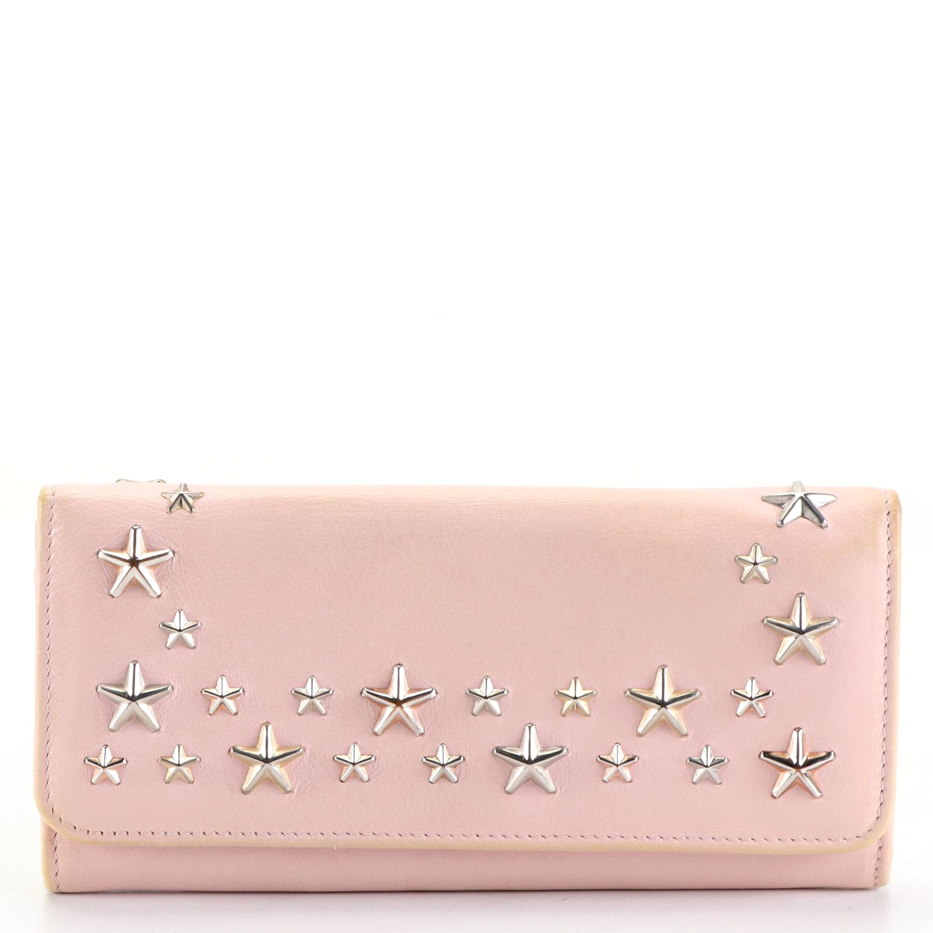 Jimmy Choo Long Wallet in Star Studded Leather with Box