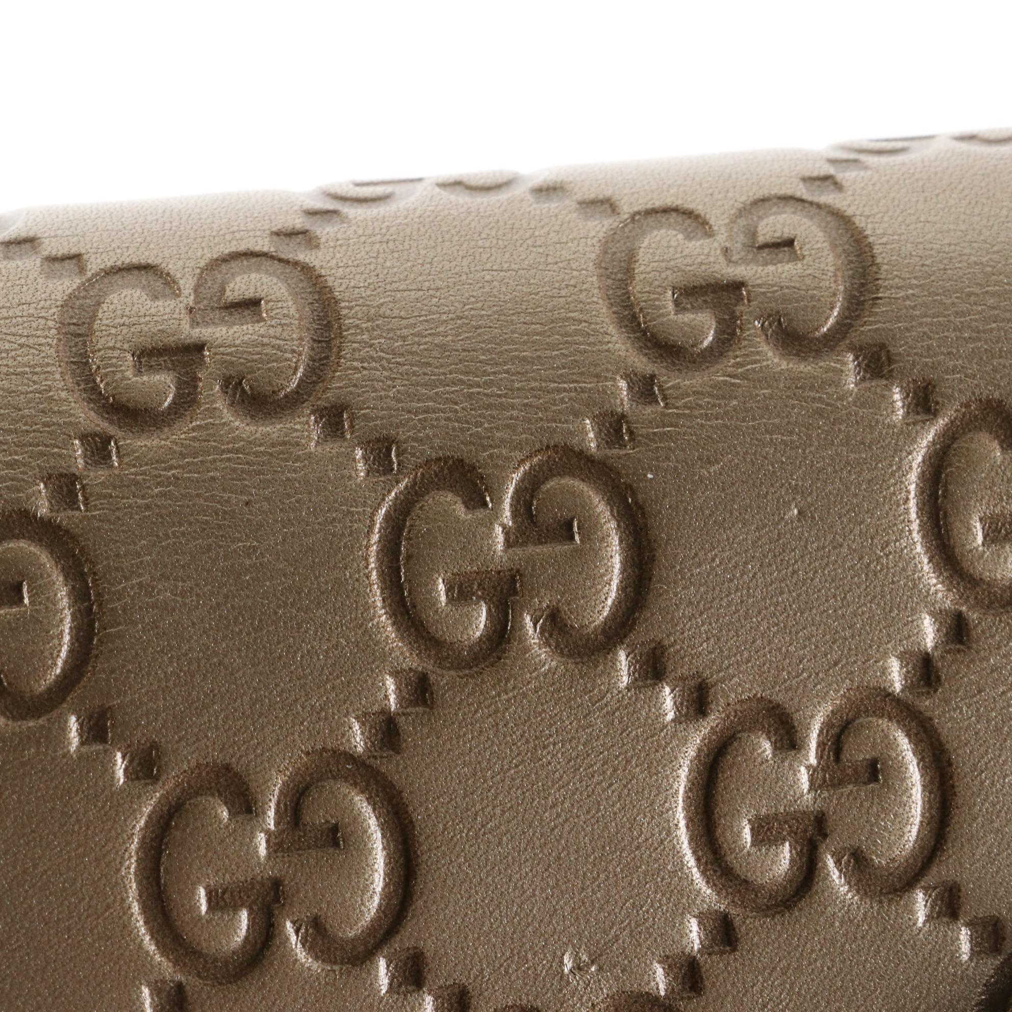 Gucci Emily Shoulder Bag with Tassels in Metallic Guccissima Leather