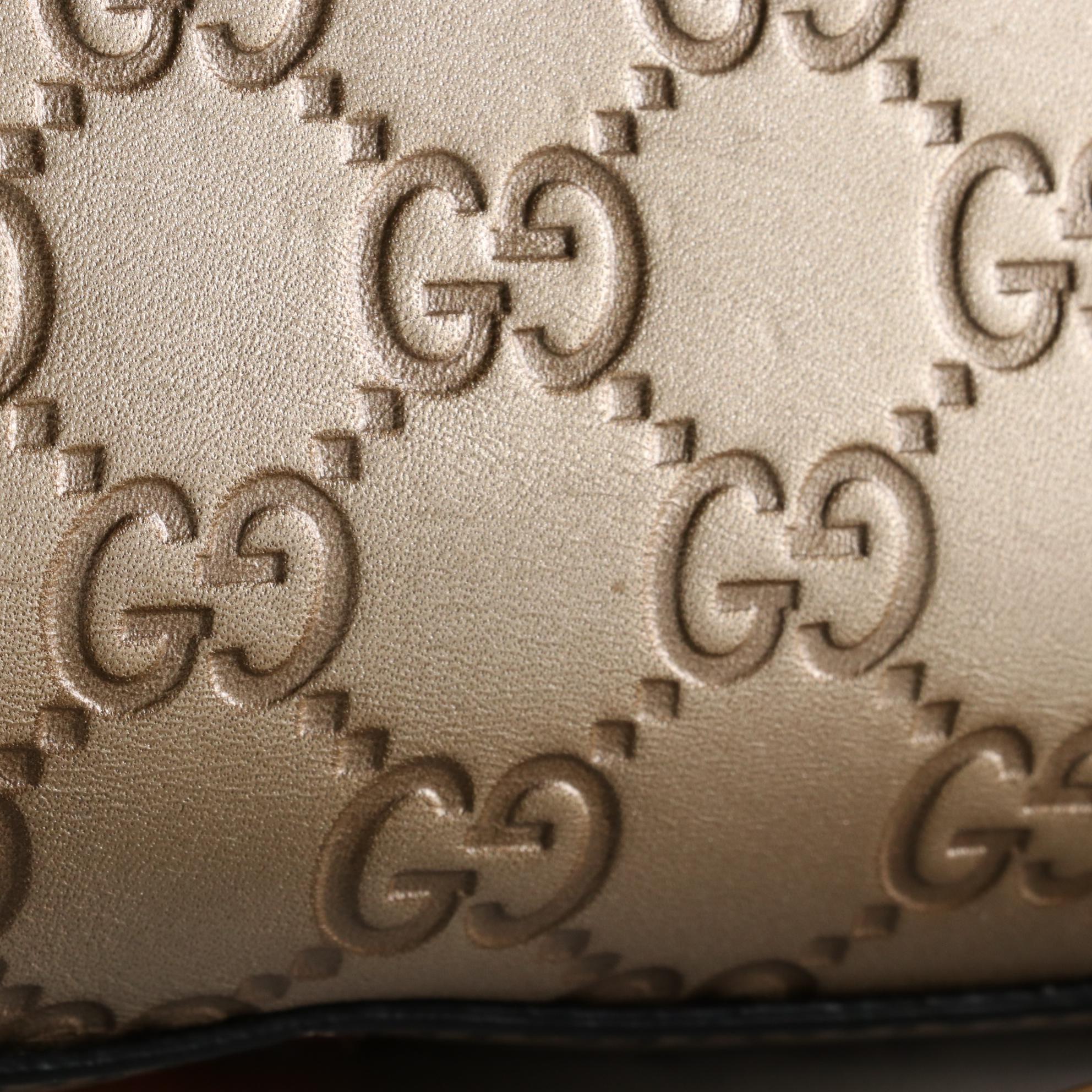 Gucci Emily Shoulder Bag with Tassels in Metallic Guccissima Leather