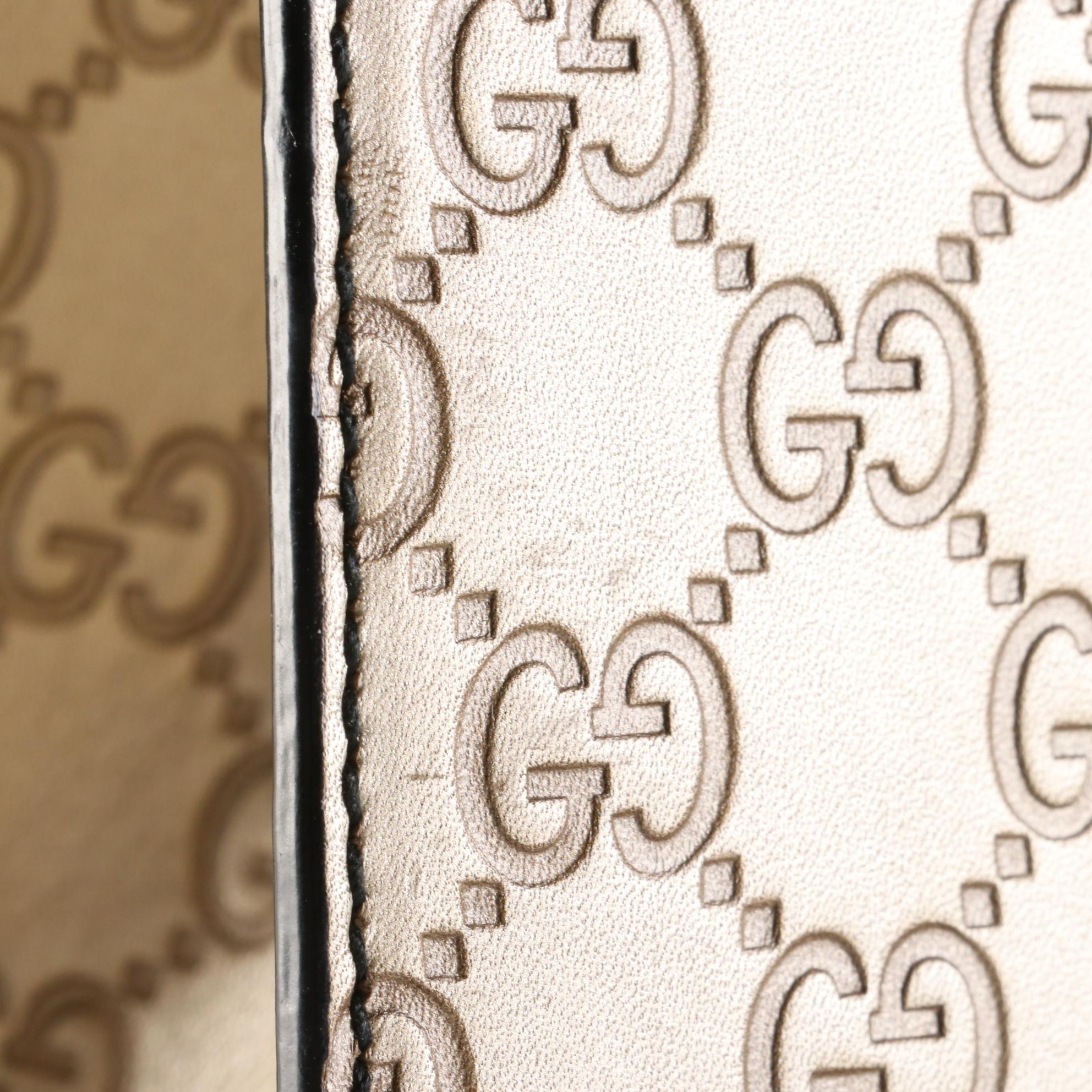 Gucci Emily Shoulder Bag with Tassels in Metallic Guccissima Leather