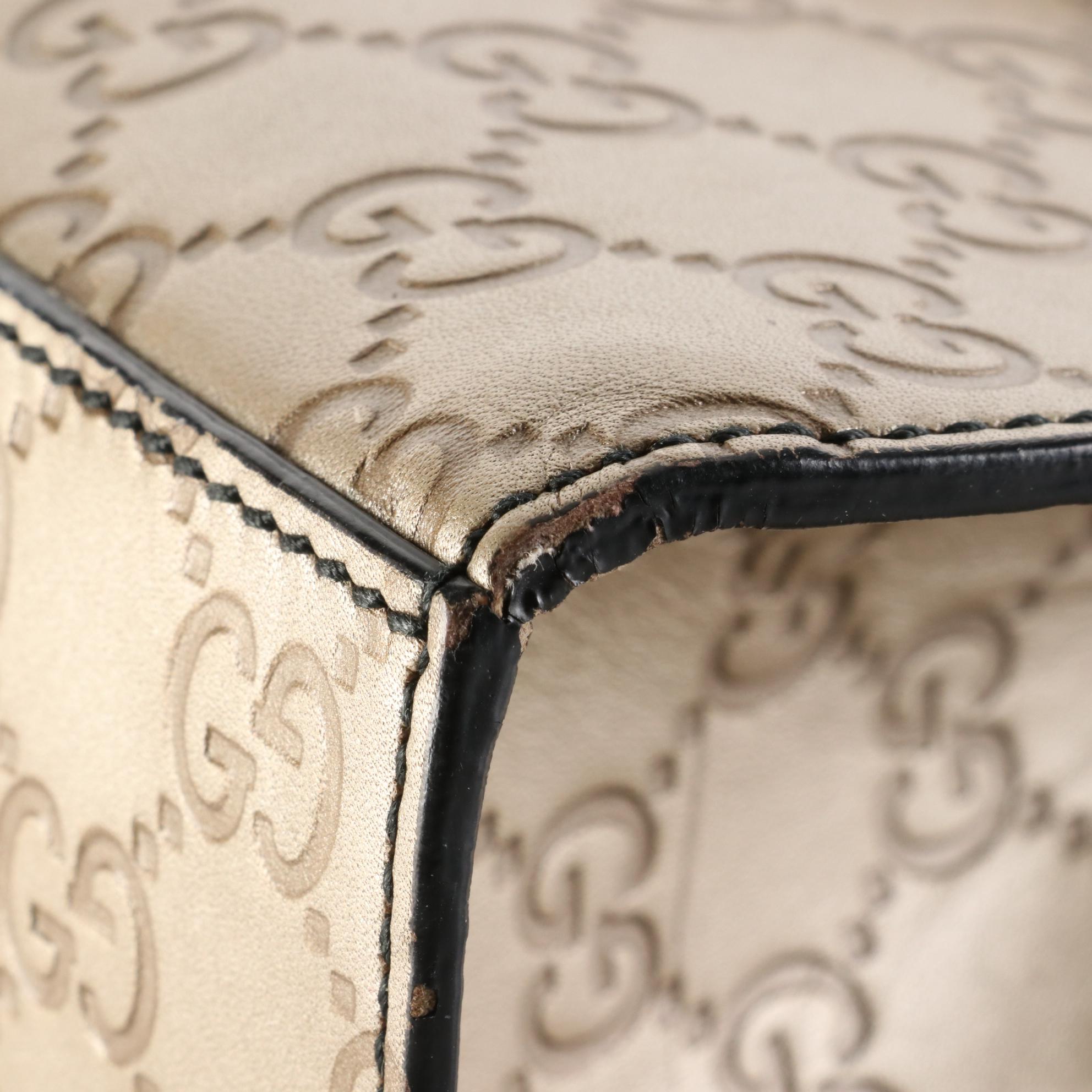 Gucci Emily Shoulder Bag with Tassels in Metallic Guccissima Leather