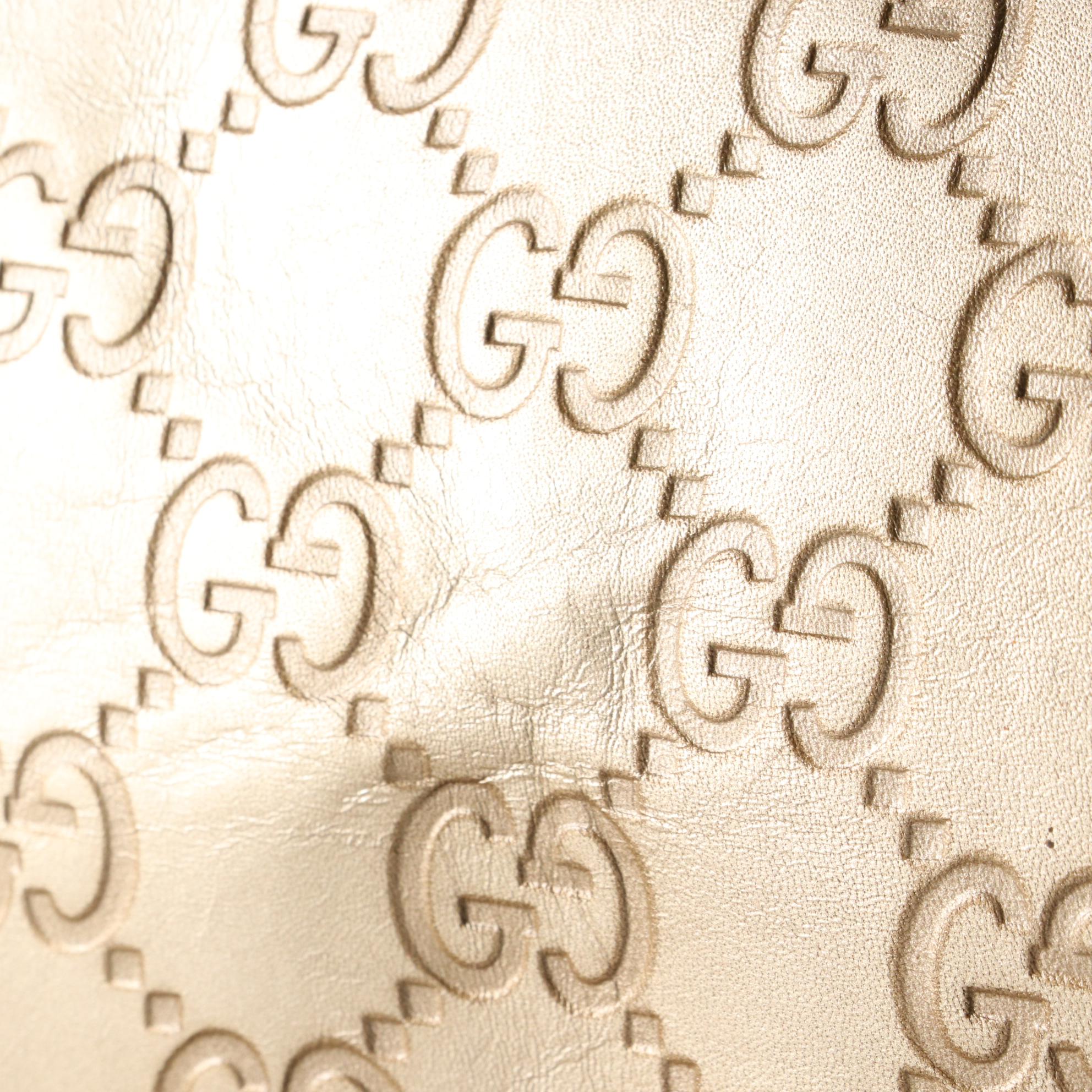 Gucci Emily Shoulder Bag with Tassels in Metallic Guccissima Leather