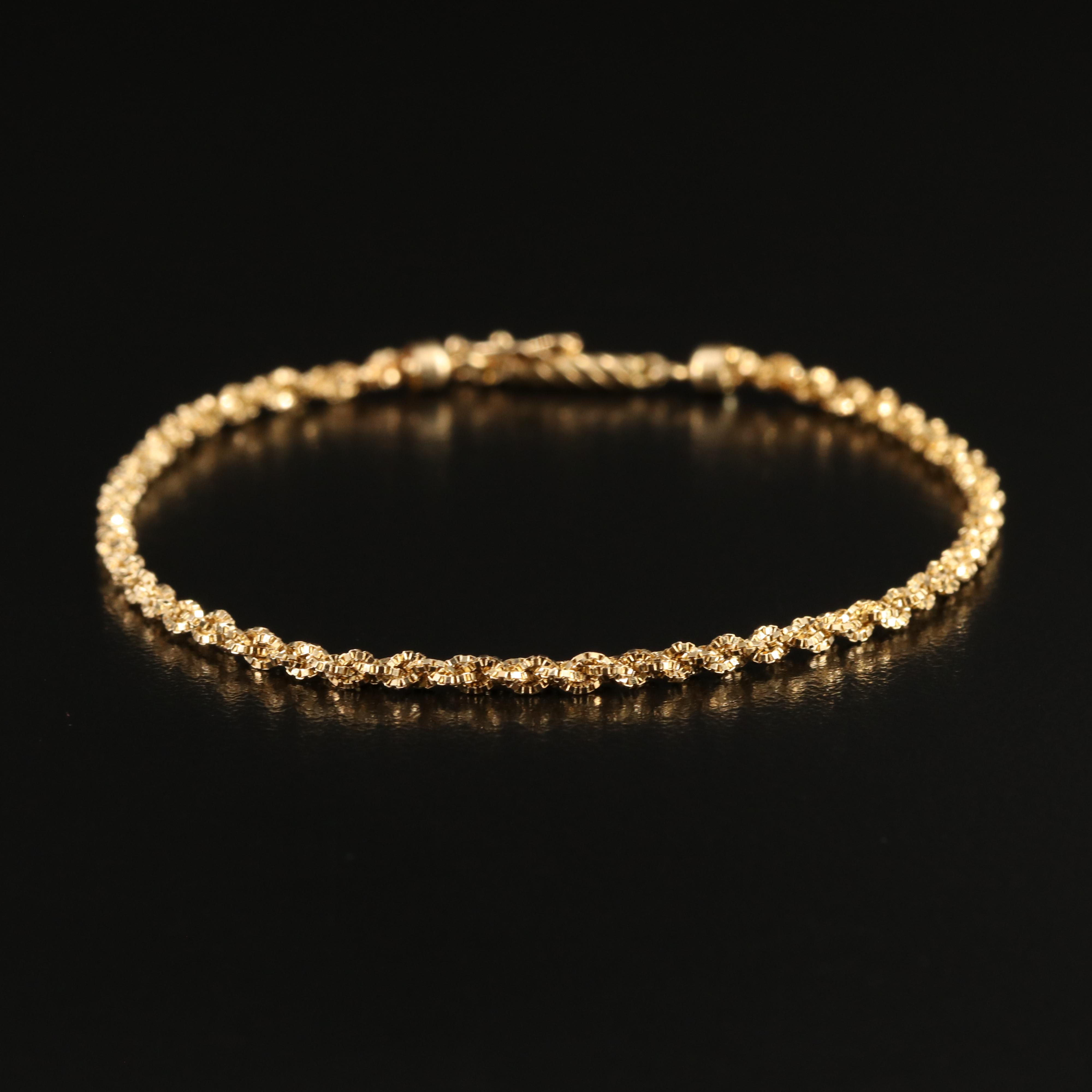 14K Braided Box Chain Bracelet