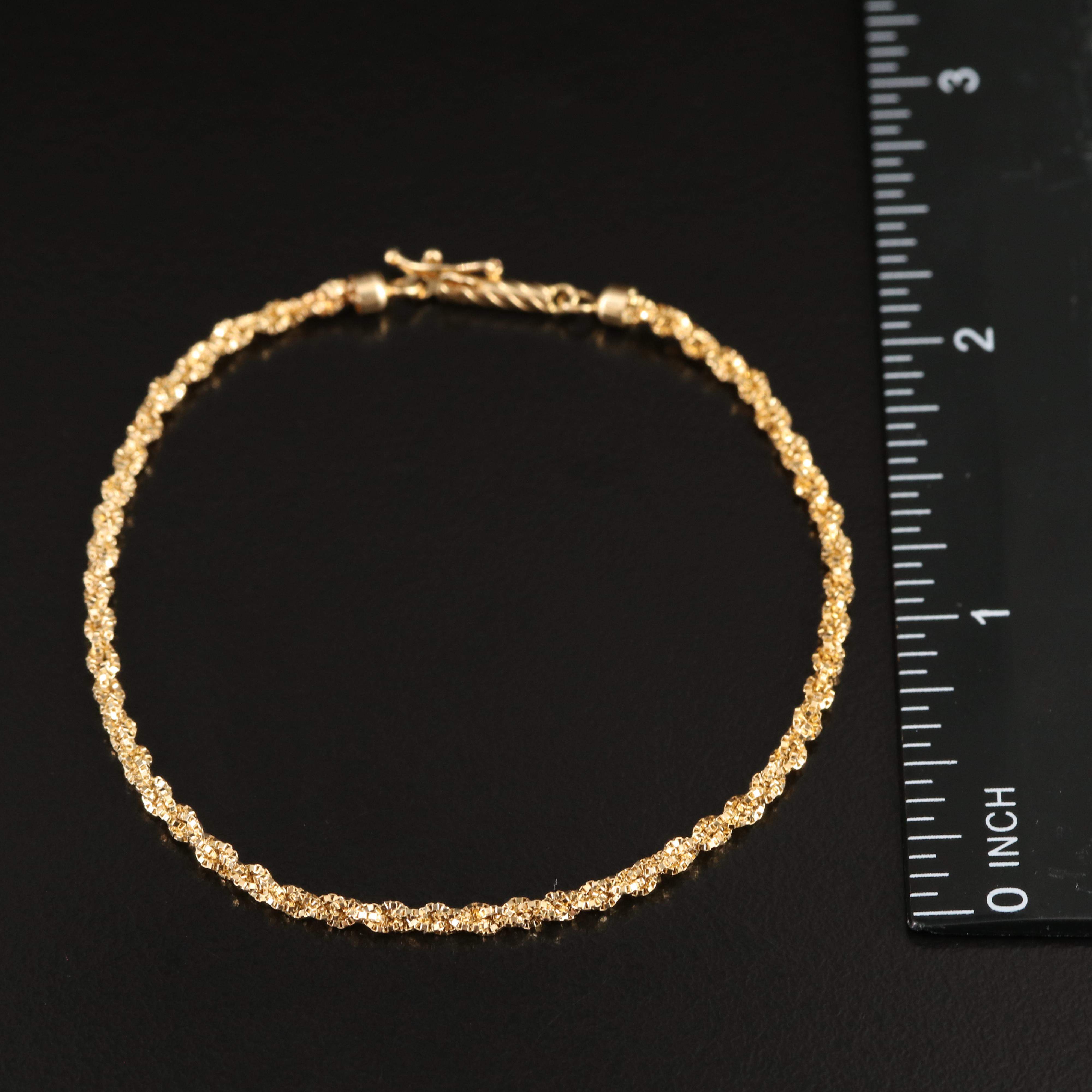 14K Braided Box Chain Bracelet