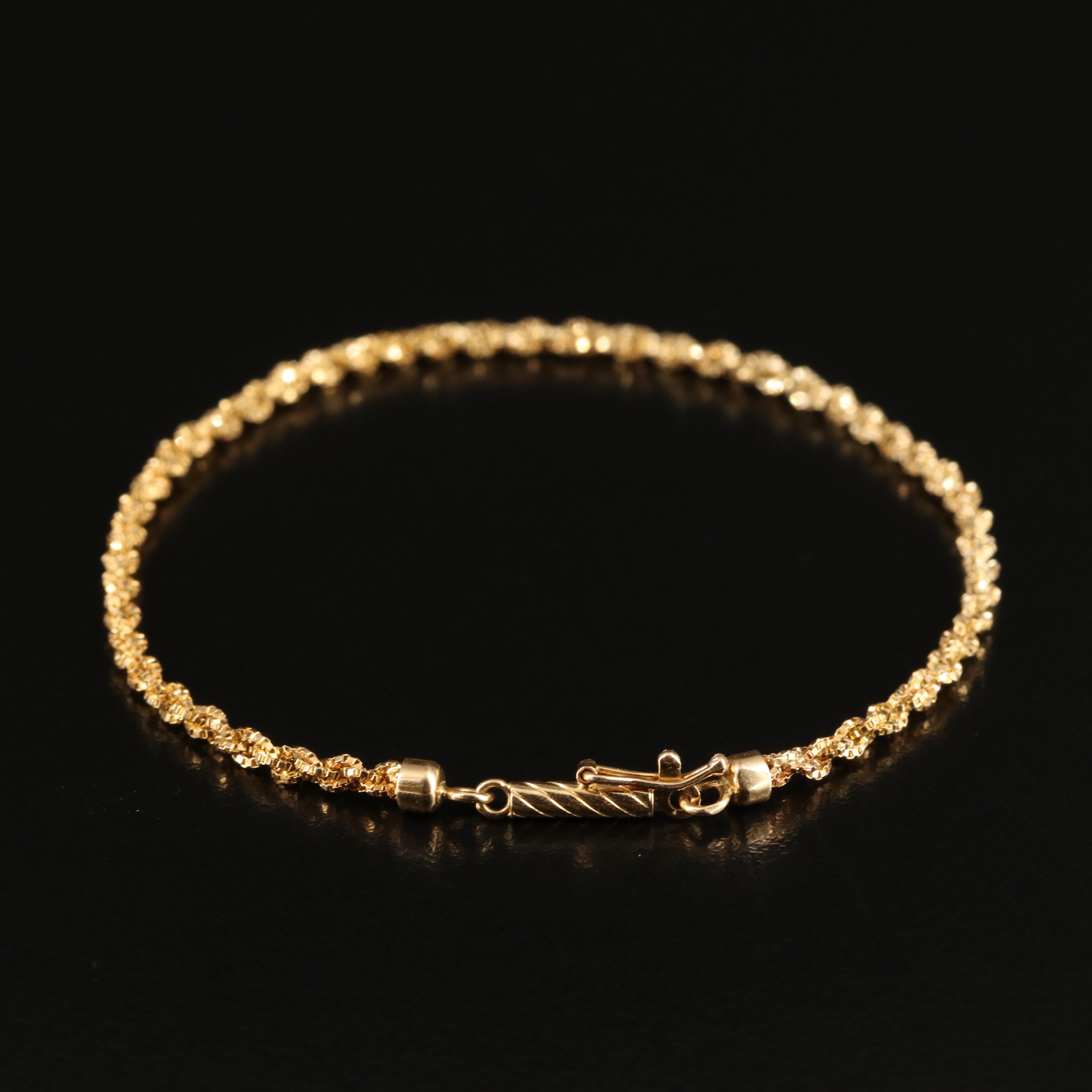 14K Braided Box Chain Bracelet