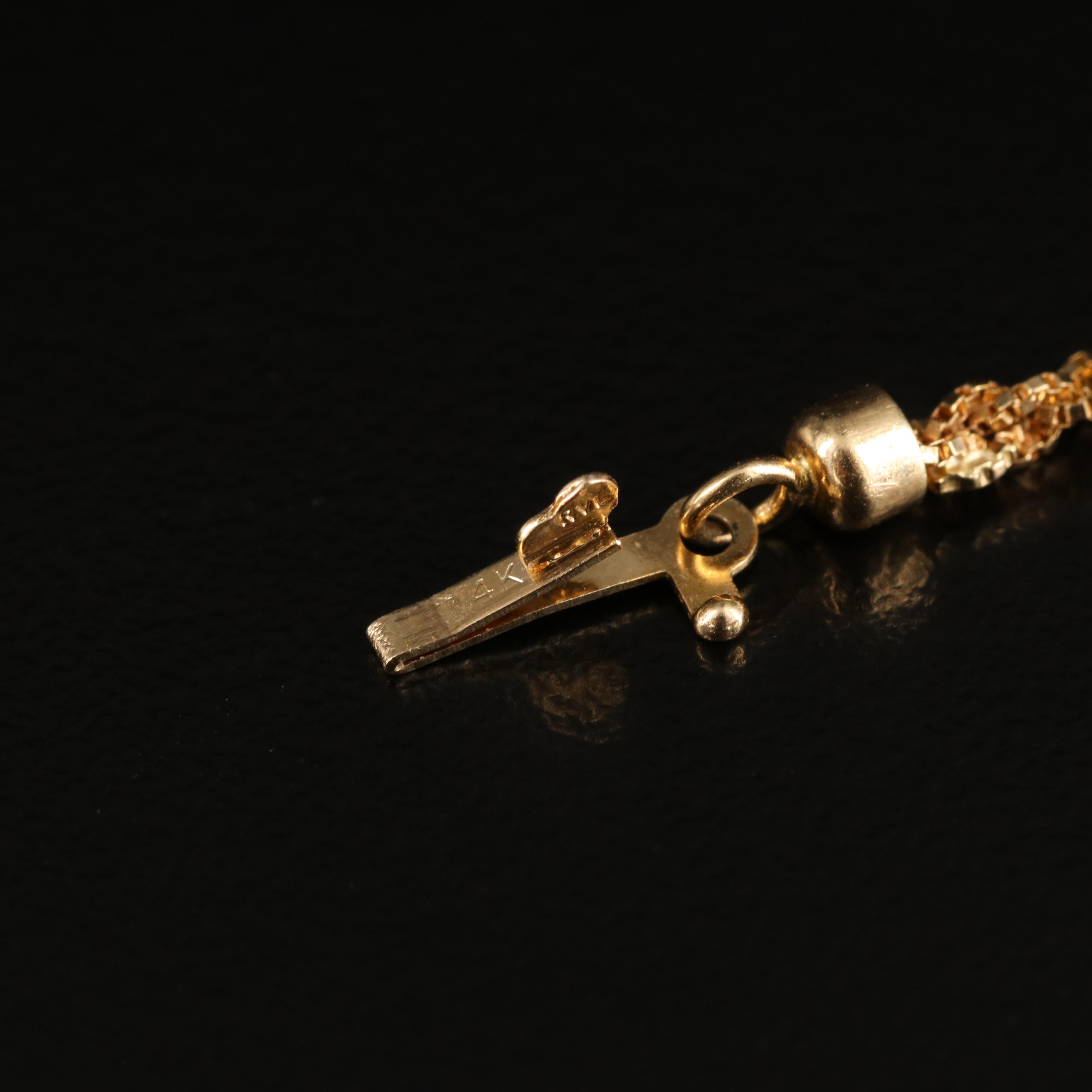 14K Braided Box Chain Bracelet