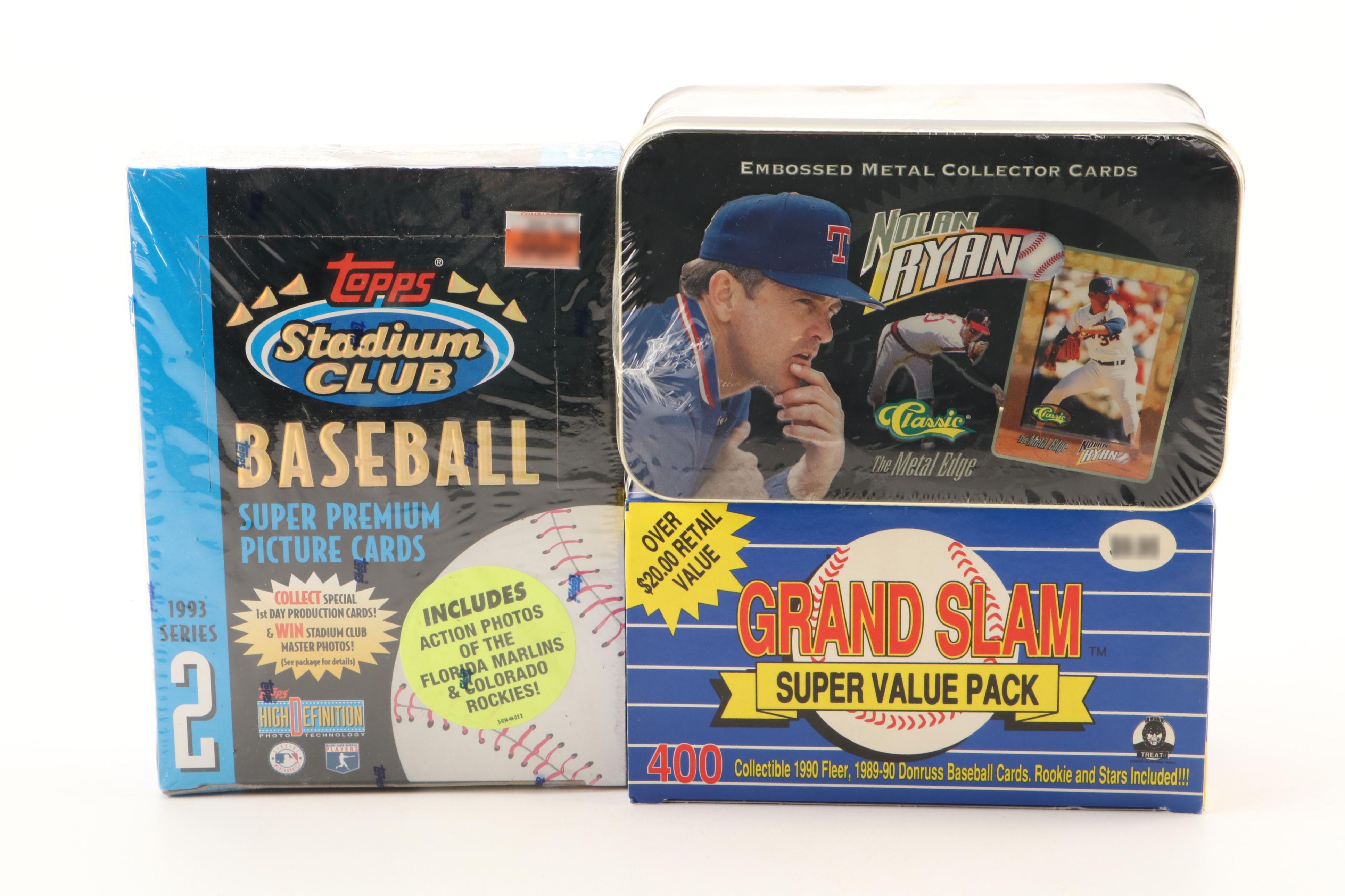 1993 Sealed Stadium Club Box, with Nolan Ryan Set, and More Baseball Cards