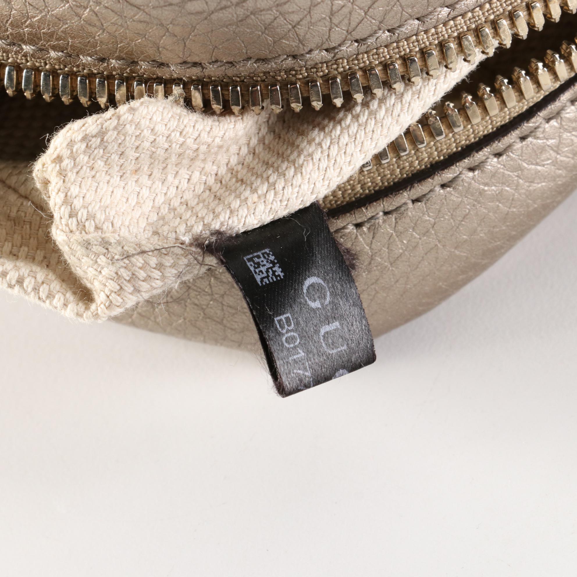 Gucci Soho Disco Crossbody with Tassel in Metallic Grained Leather