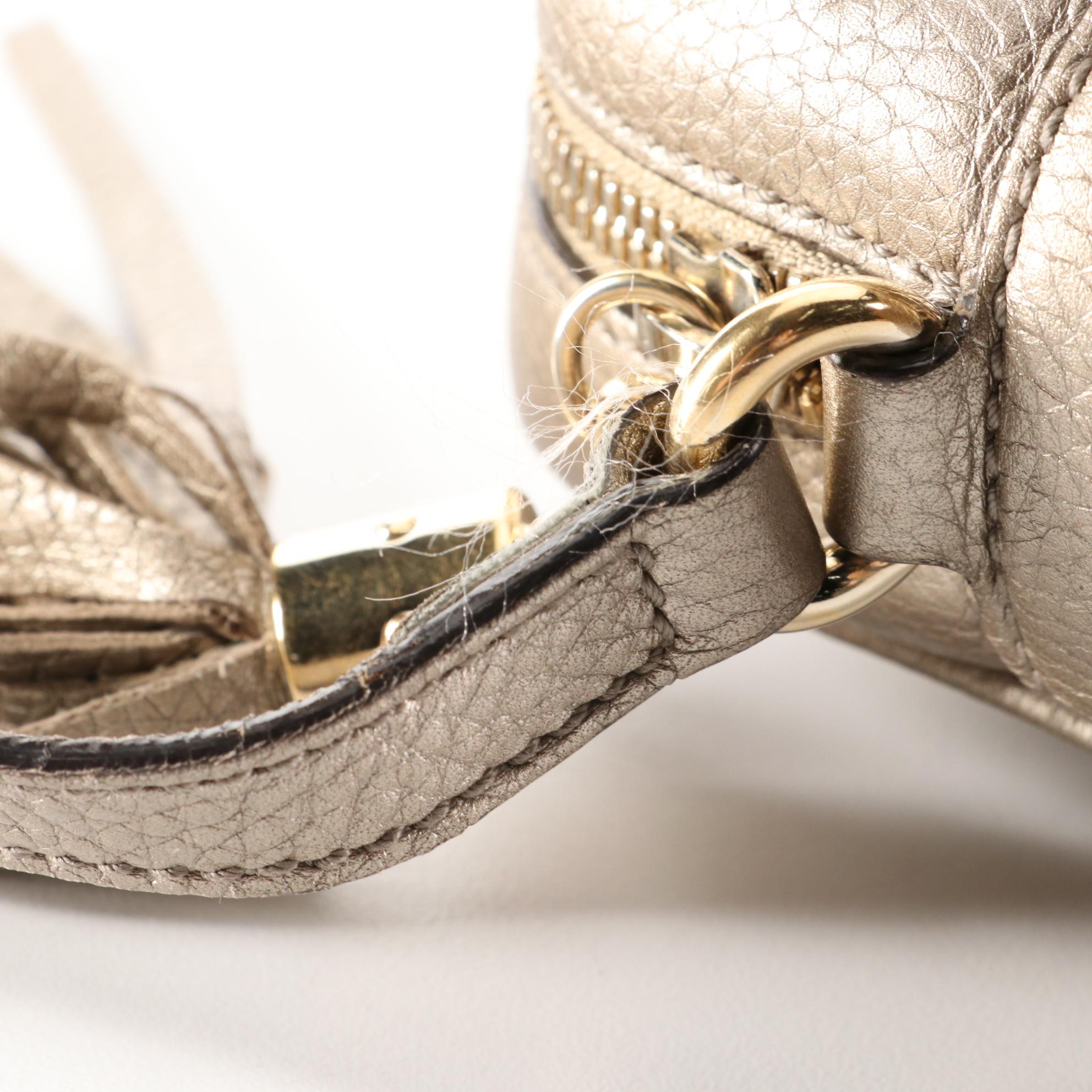 Gucci Soho Disco Crossbody with Tassel in Metallic Grained Leather