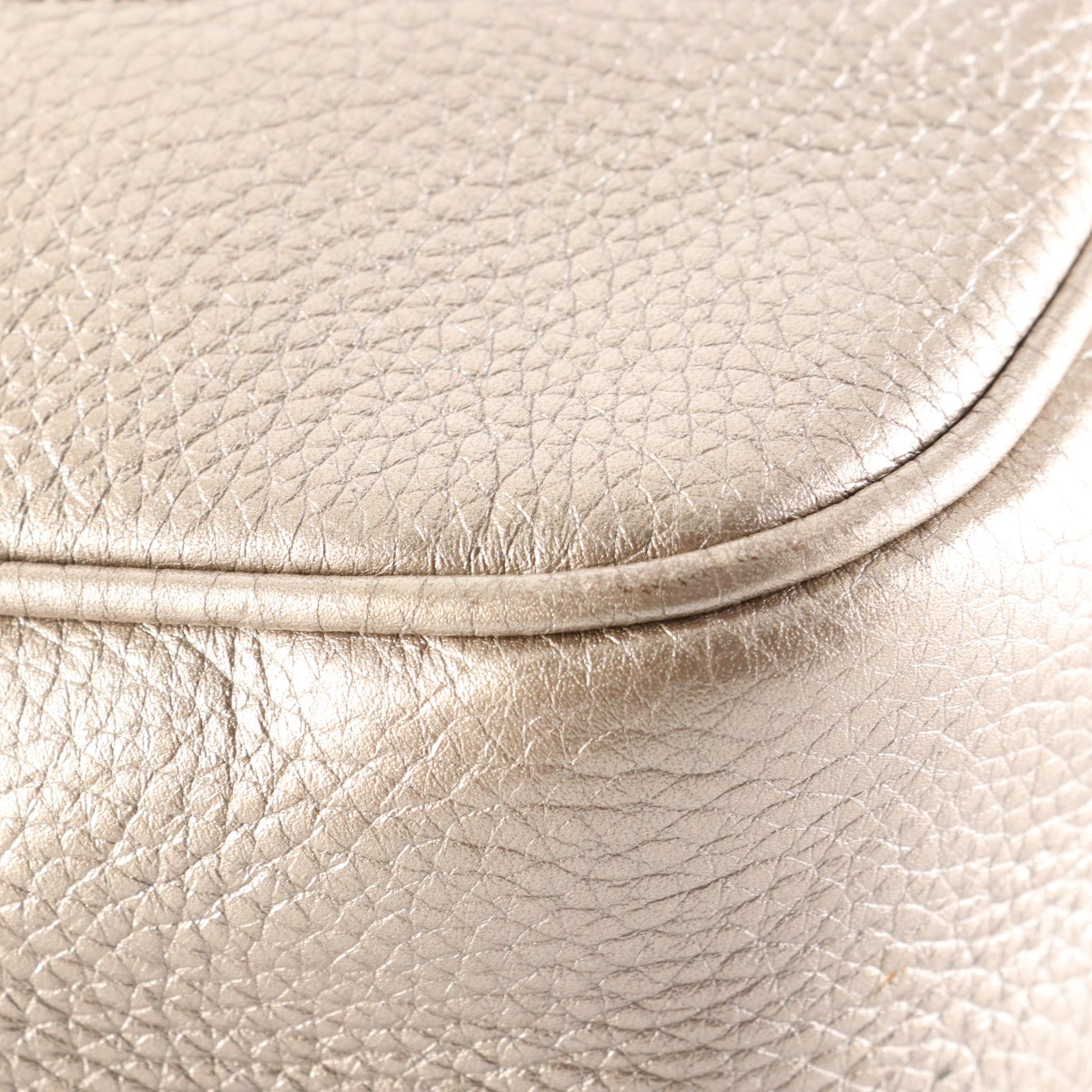 Gucci Soho Disco Crossbody with Tassel in Metallic Grained Leather