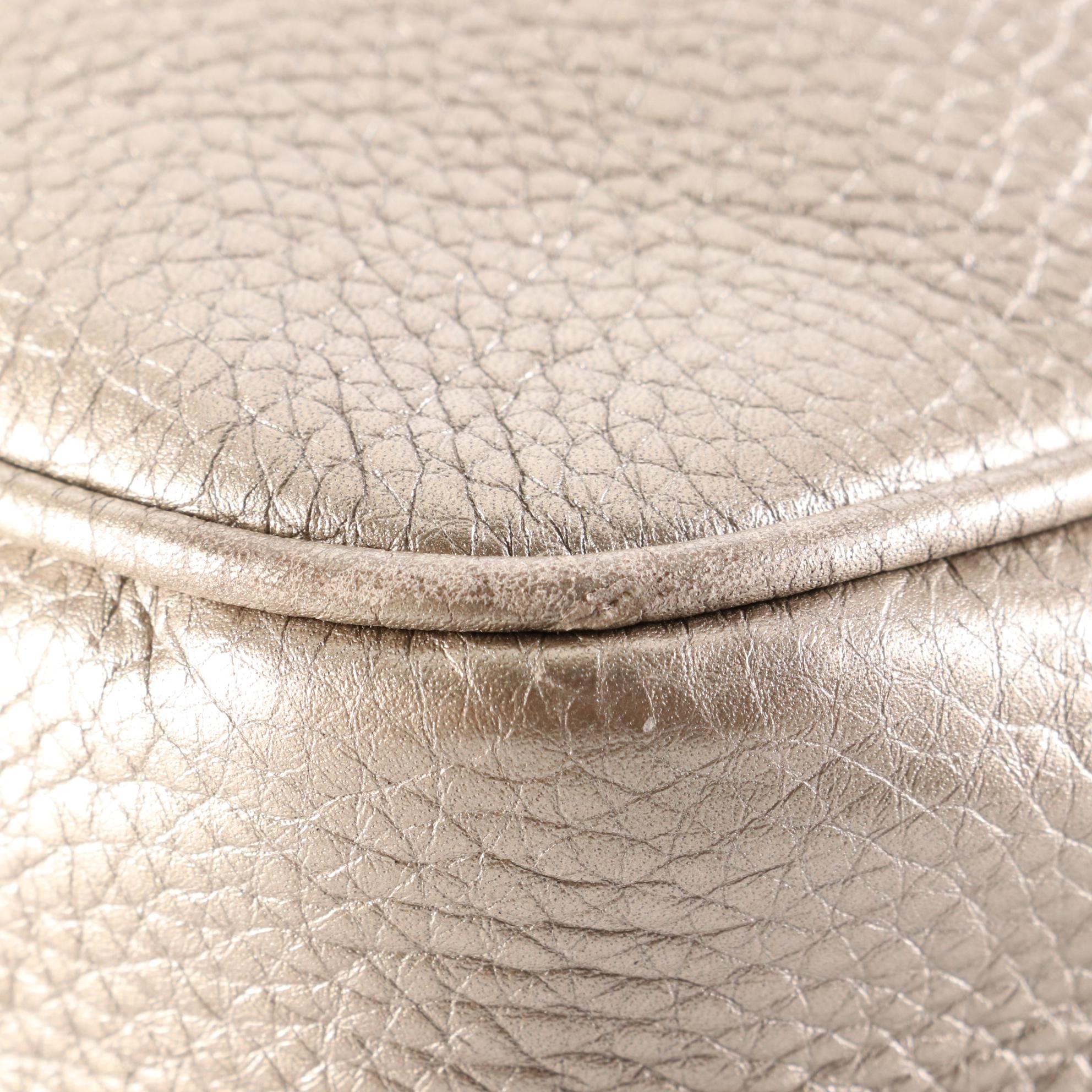 Gucci Soho Disco Crossbody with Tassel in Metallic Grained Leather