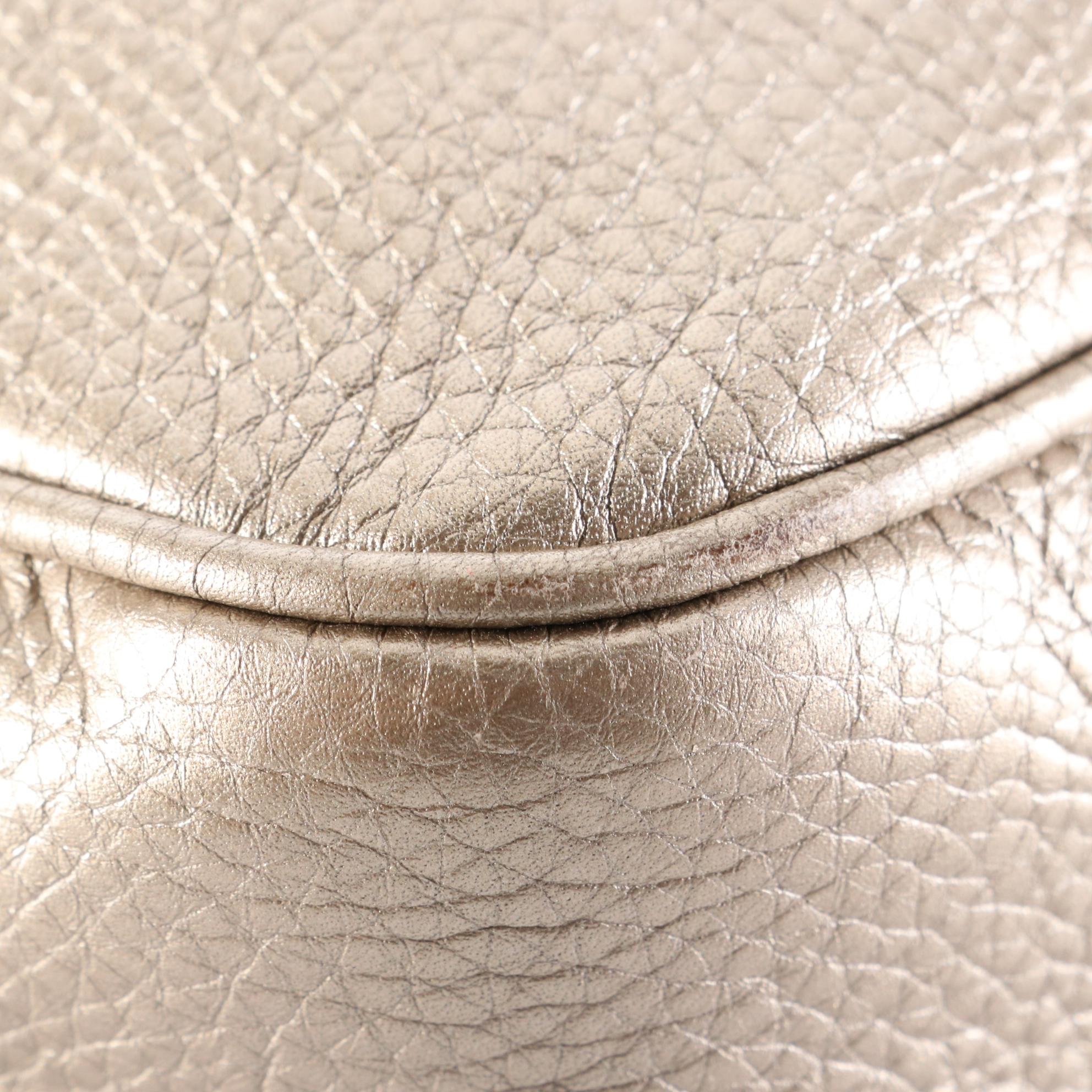 Gucci Soho Disco Crossbody with Tassel in Metallic Grained Leather