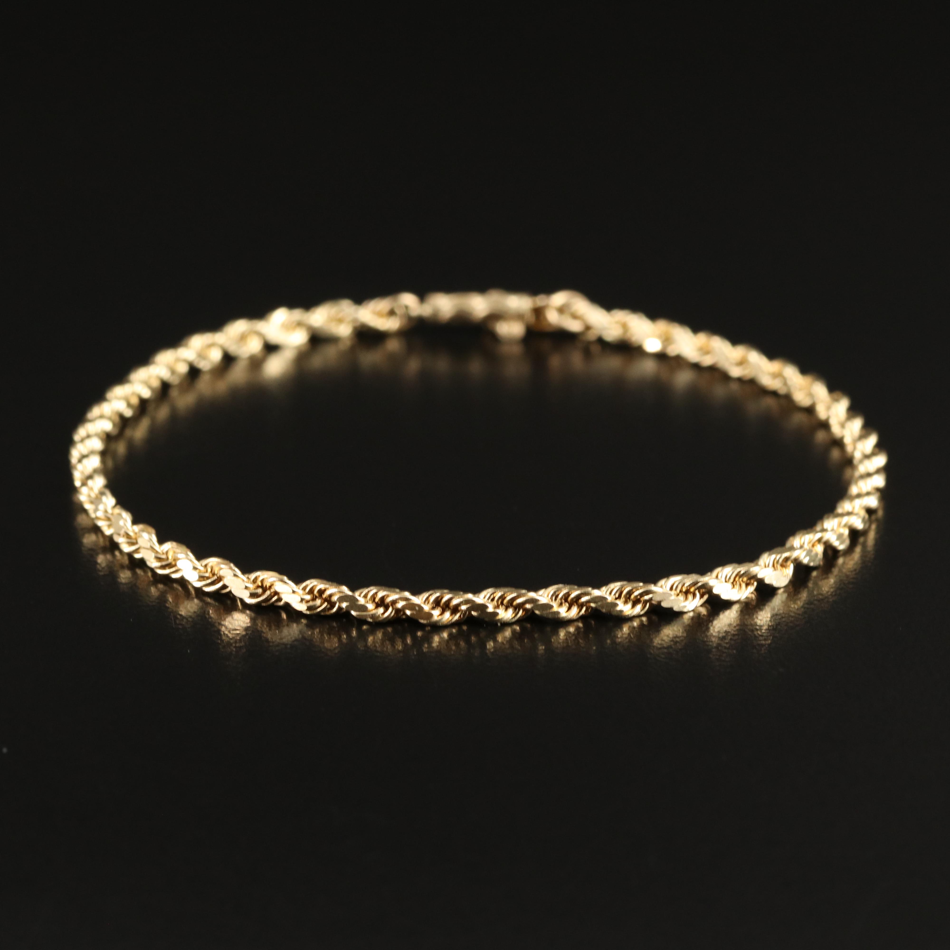 14K Rope Chain Bracelet