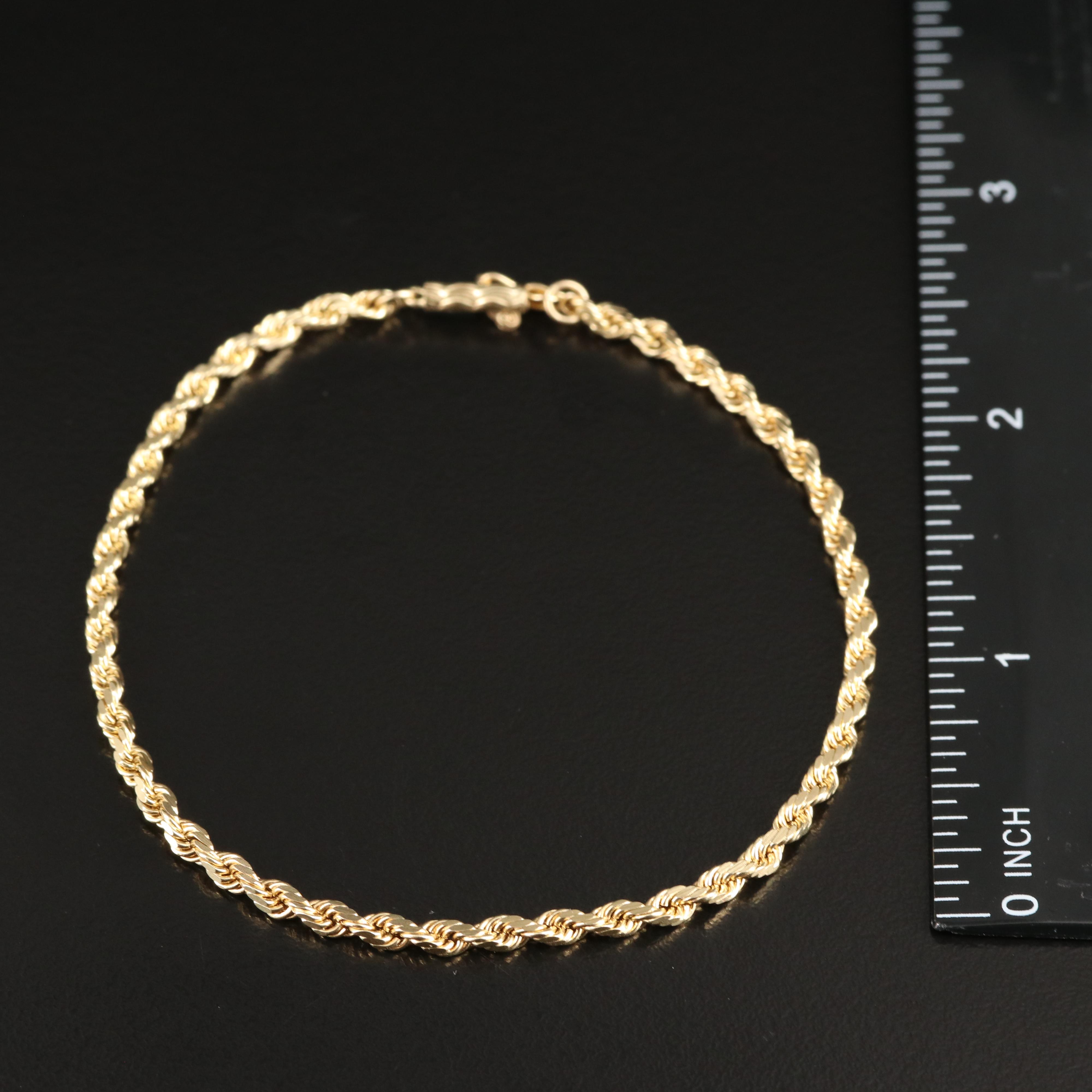 14K Rope Chain Bracelet