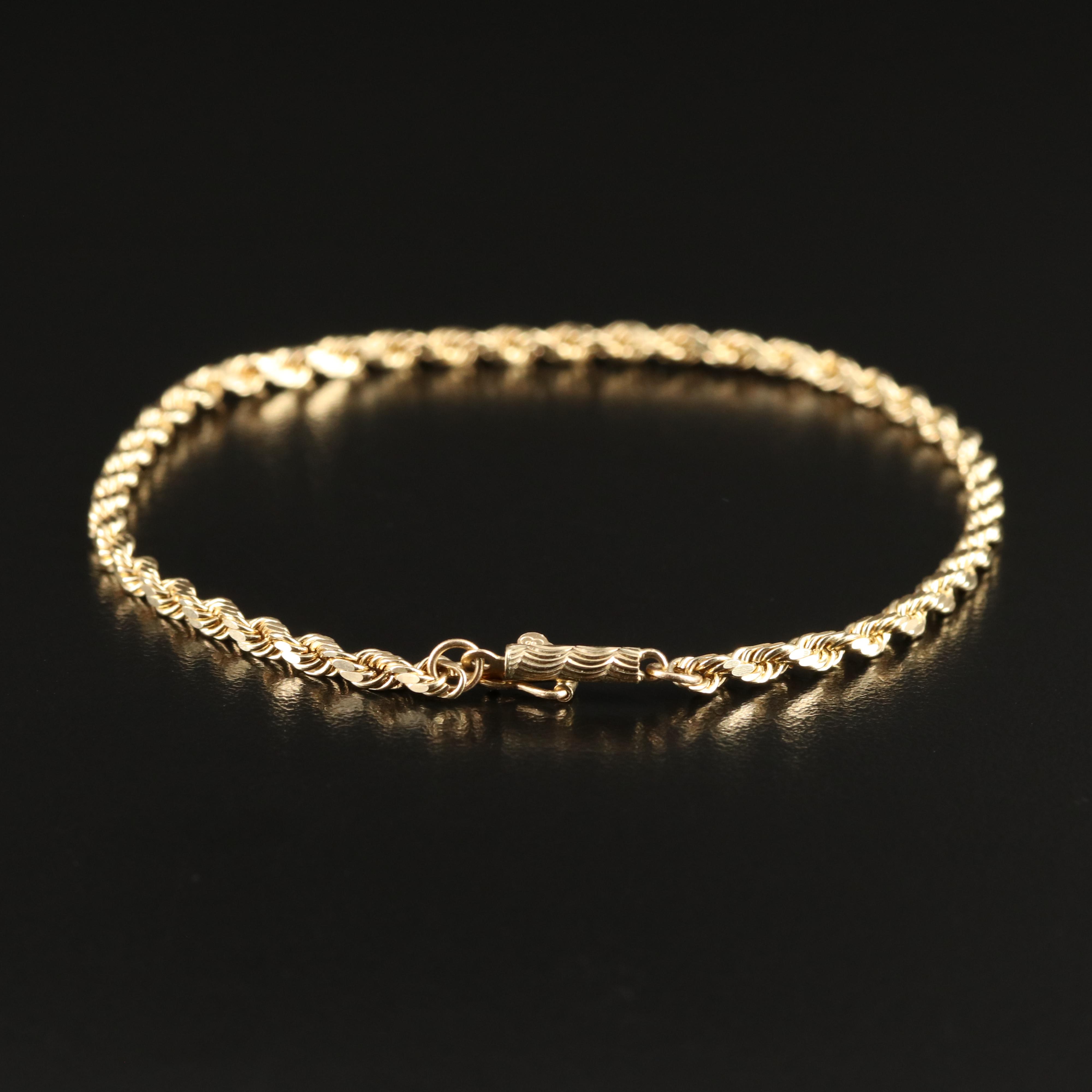 14K Rope Chain Bracelet