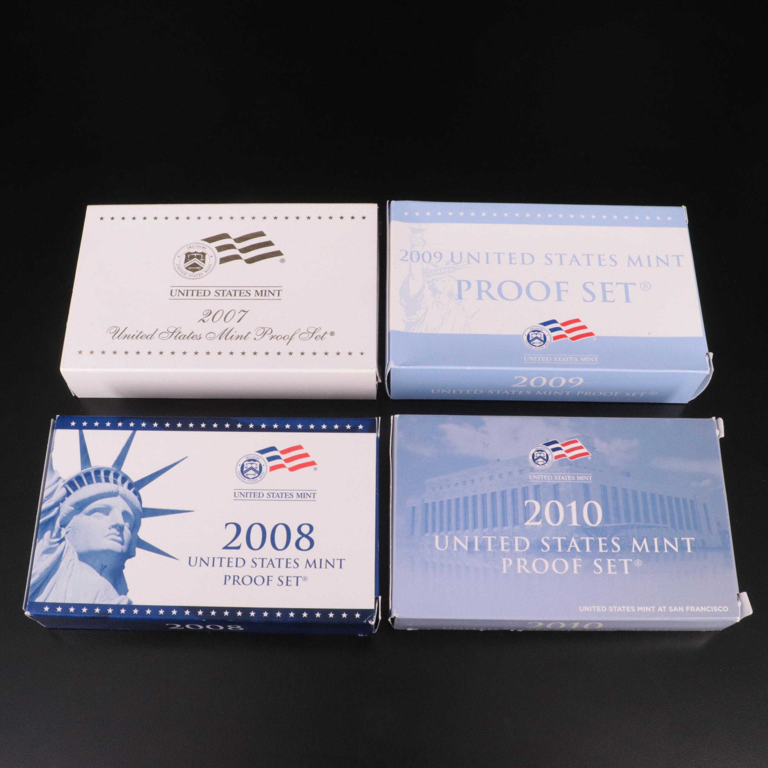 Four Different Modern U.S. Mint Proof Sets, 2007–2010