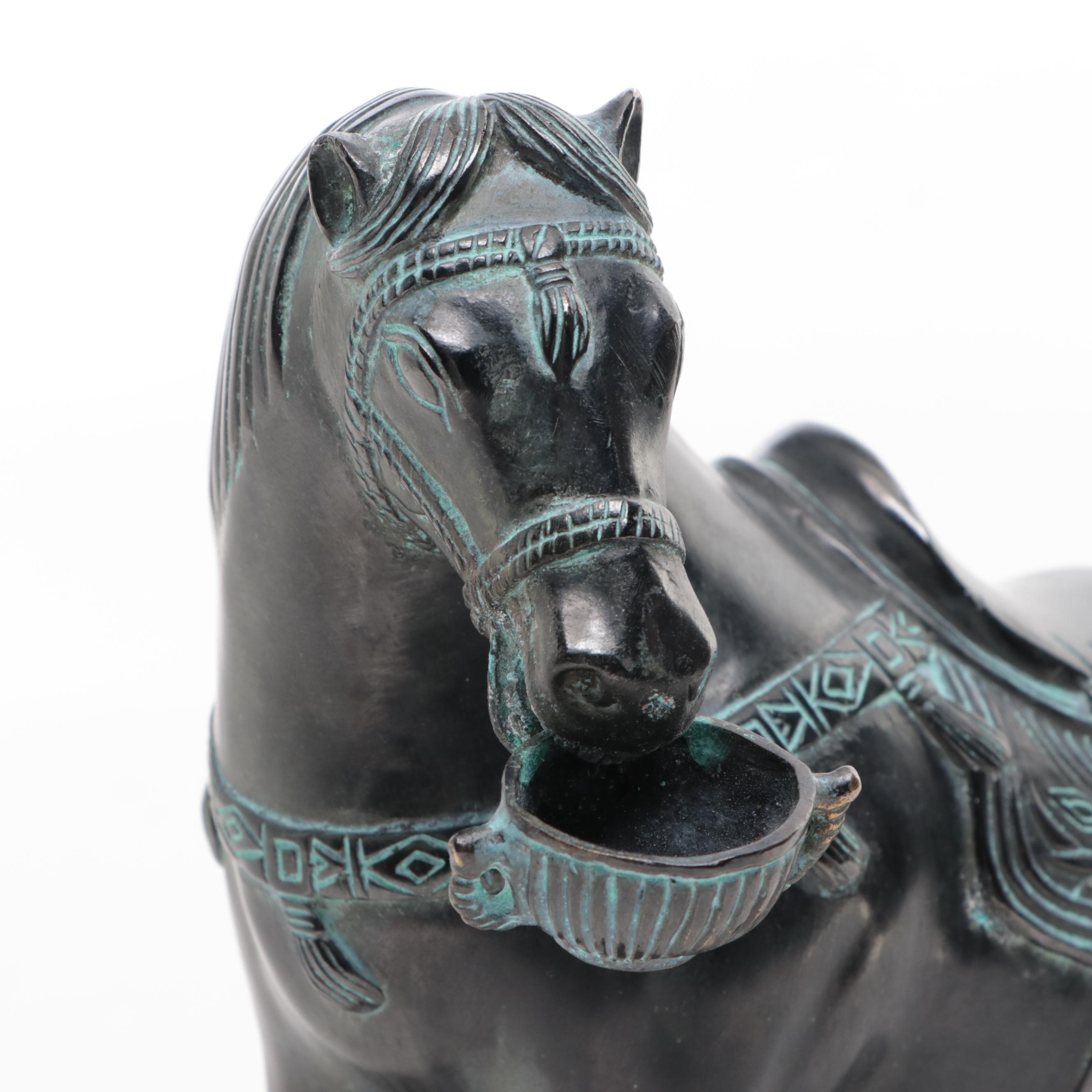 Tang Style Patinated Bronze Horse Figurine