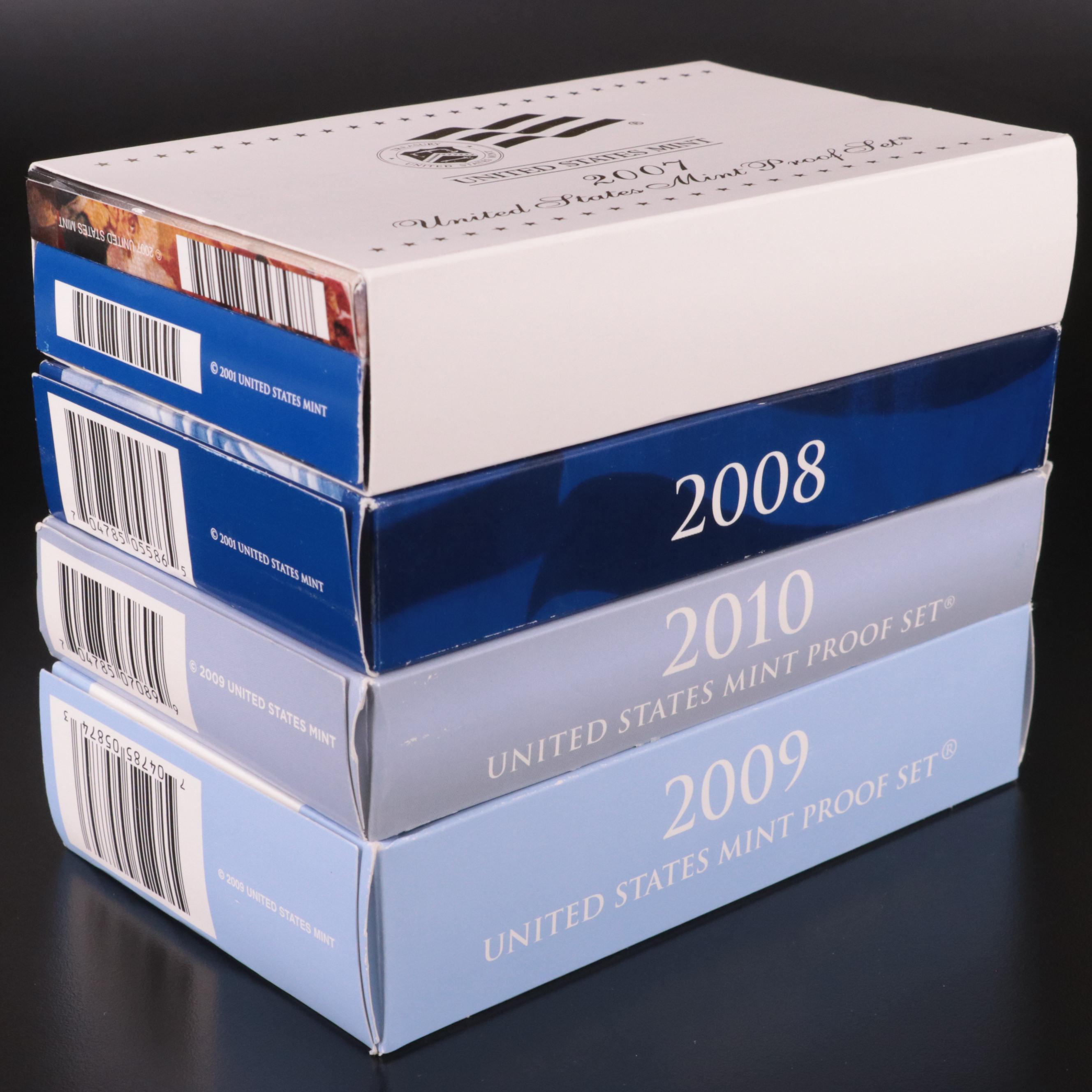 Four Different Modern U.S. Mint Proof Sets, 2007–2010