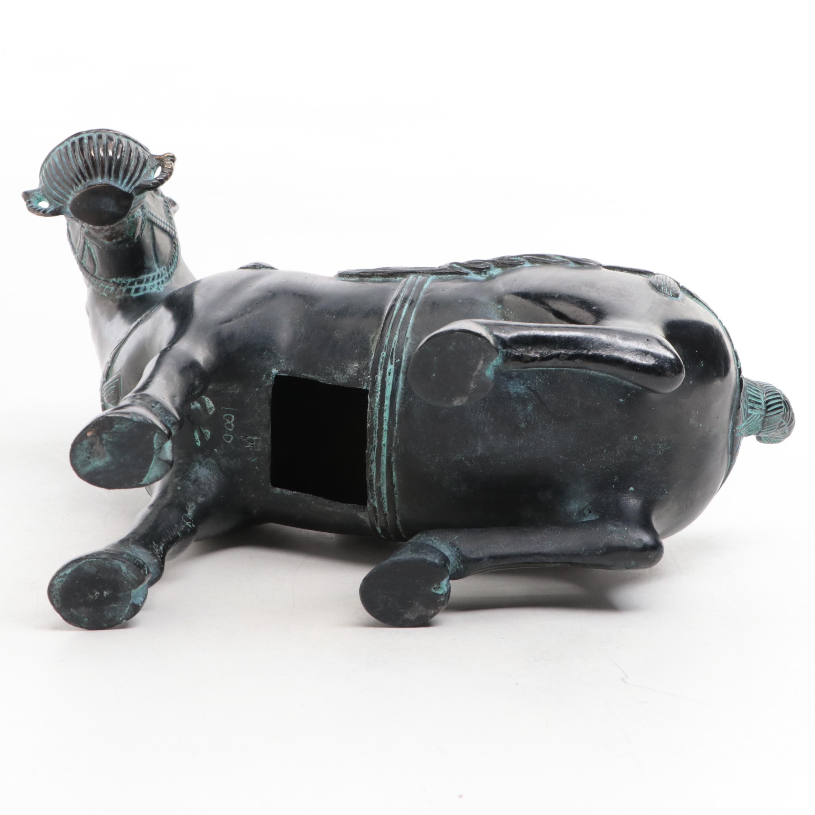 Tang Style Patinated Bronze Horse Figurine