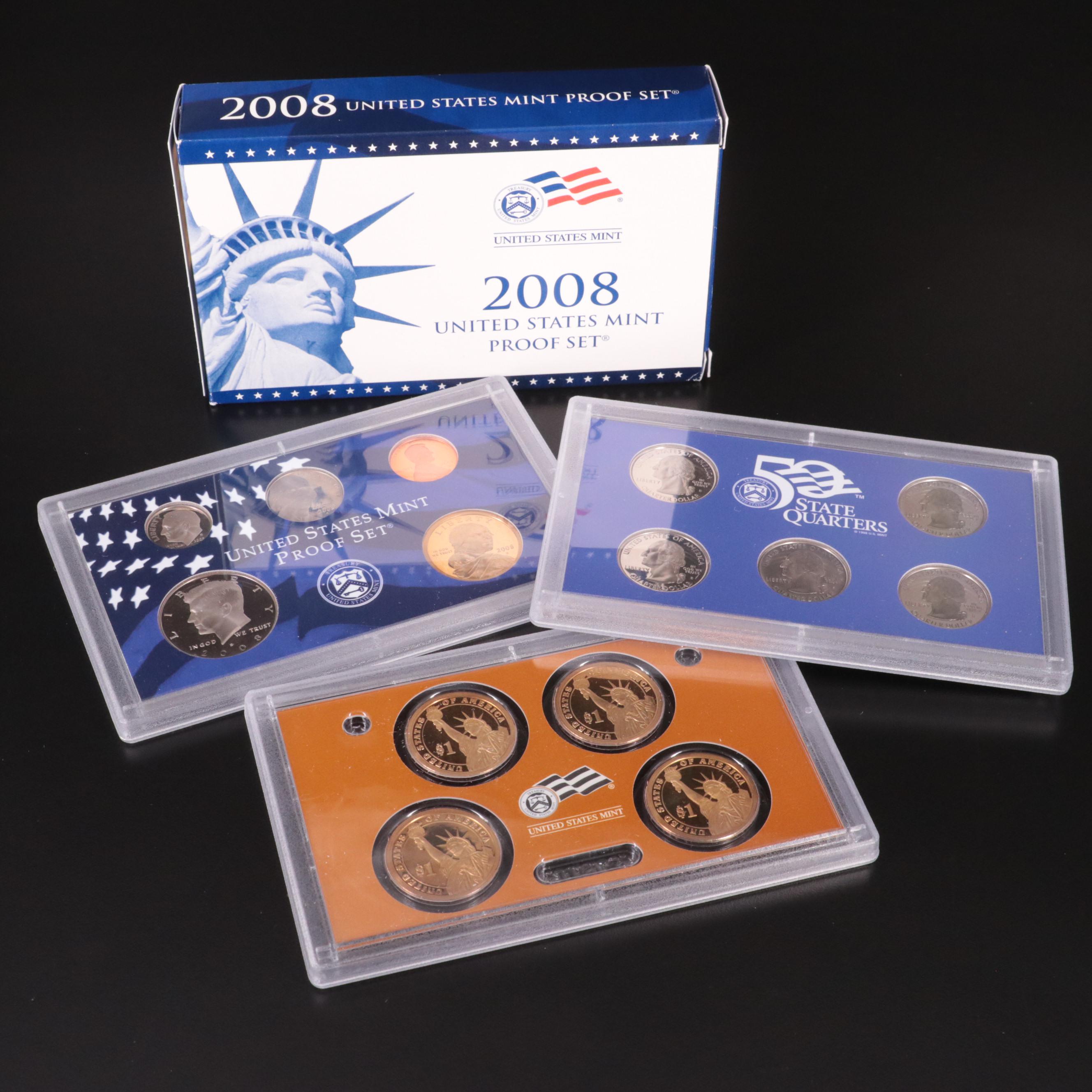 Four Different Modern U.S. Mint Proof Sets, 2007–2010