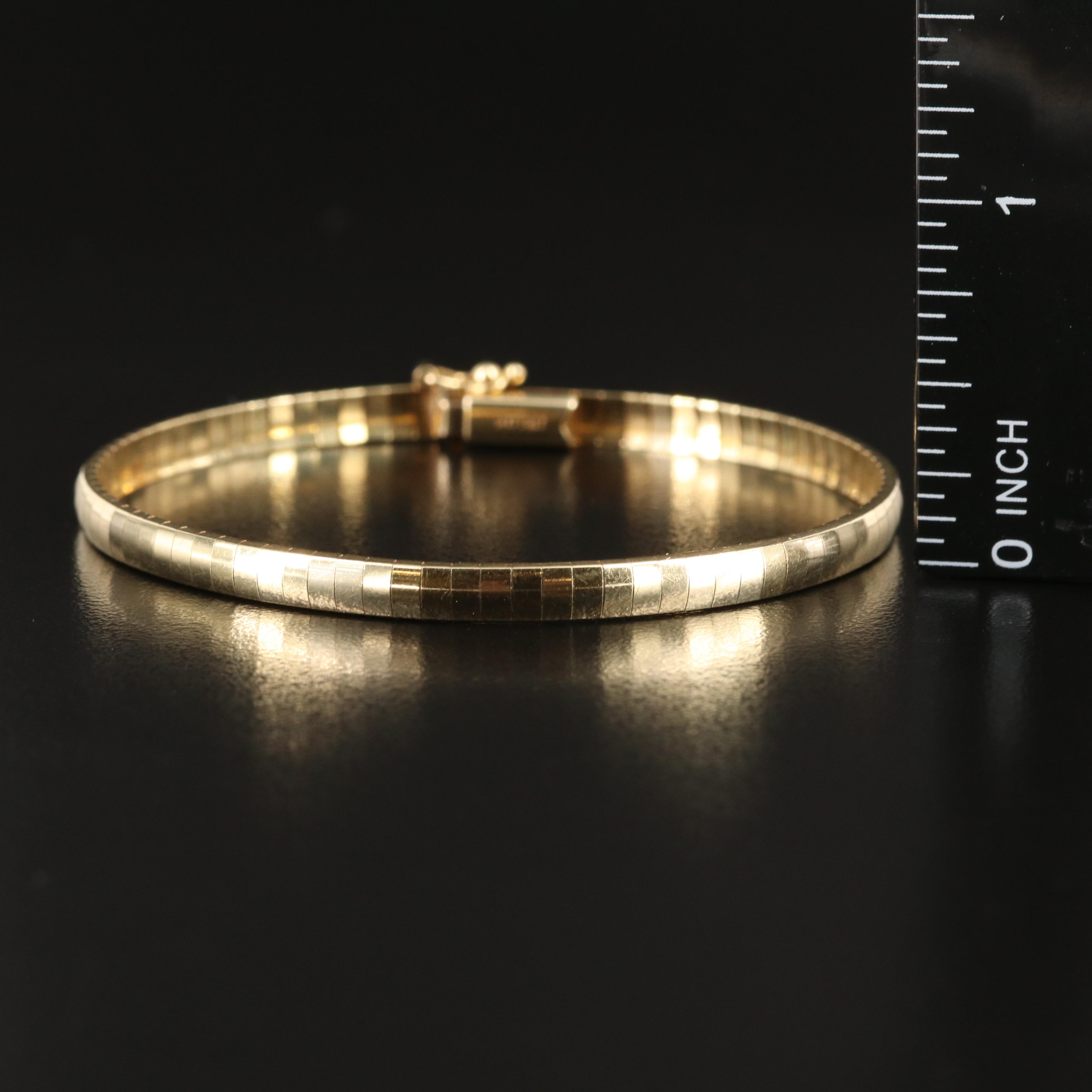 Italian 14K Omega Chain Bracelet