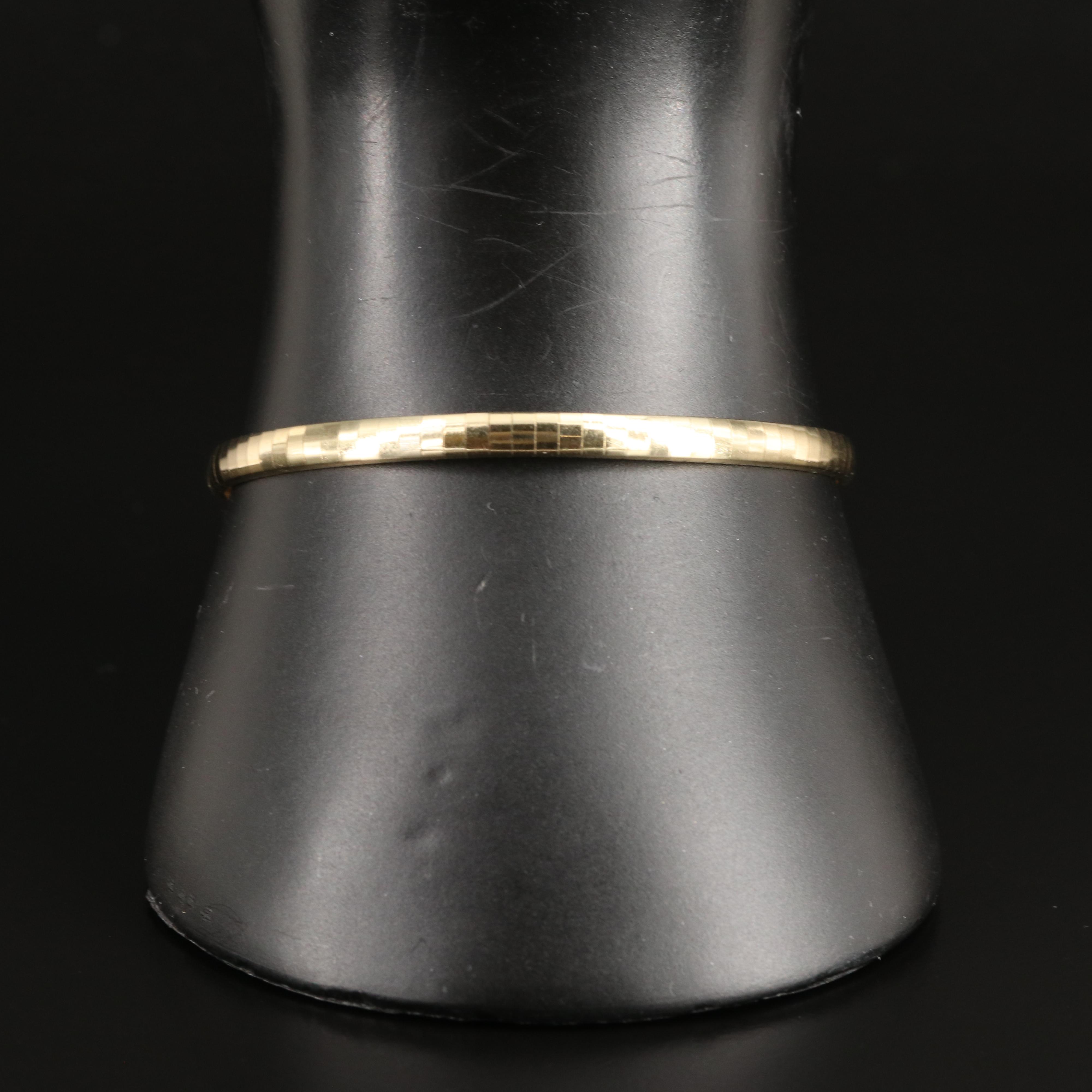 Italian 14K Omega Chain Bracelet