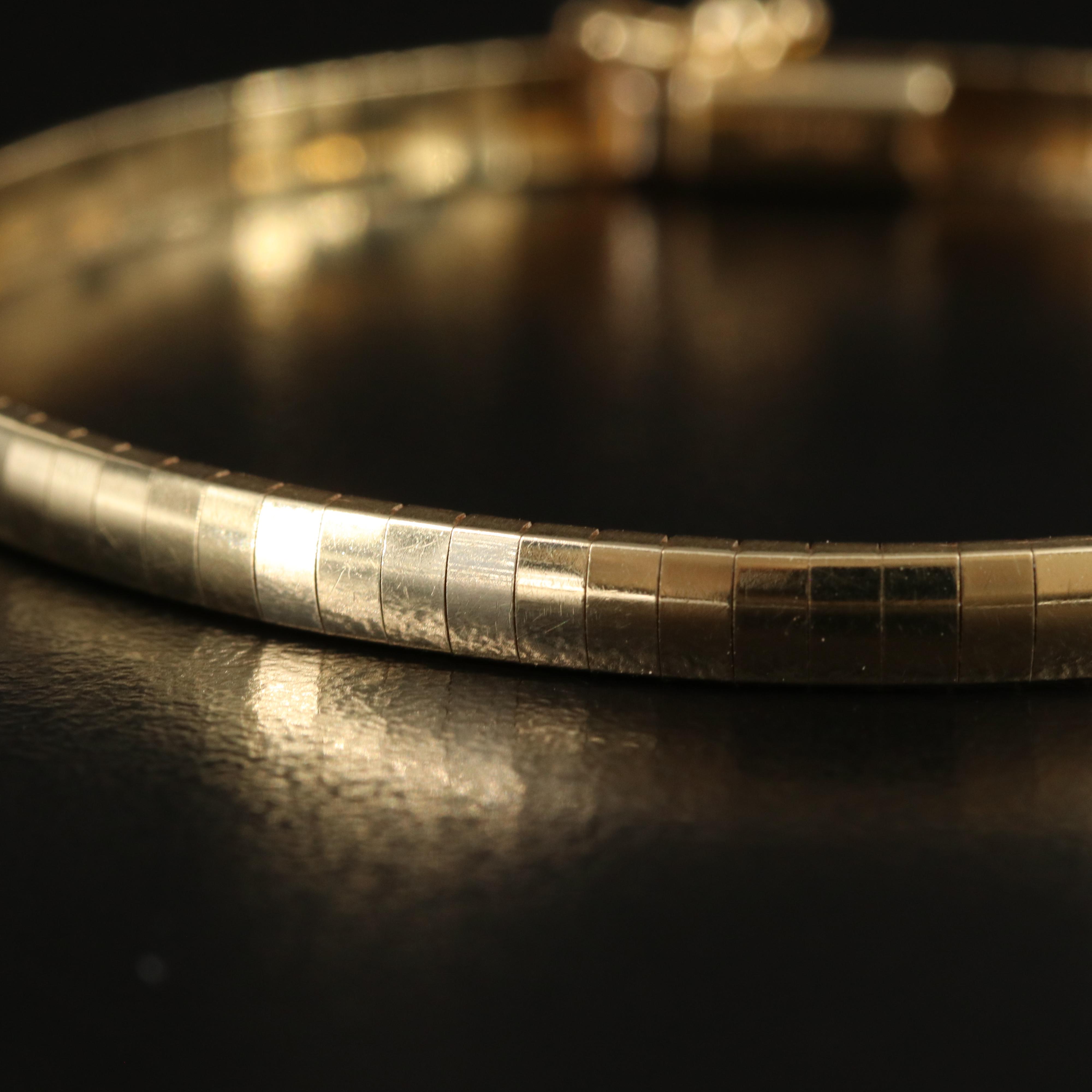Italian 14K Omega Chain Bracelet